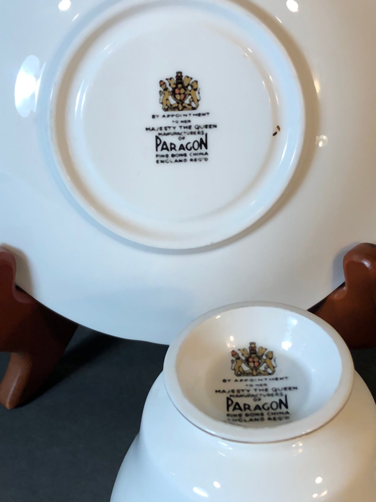 Tea Cup and Saucer by Paragon Made in England in Yellow, Gold, Pink.