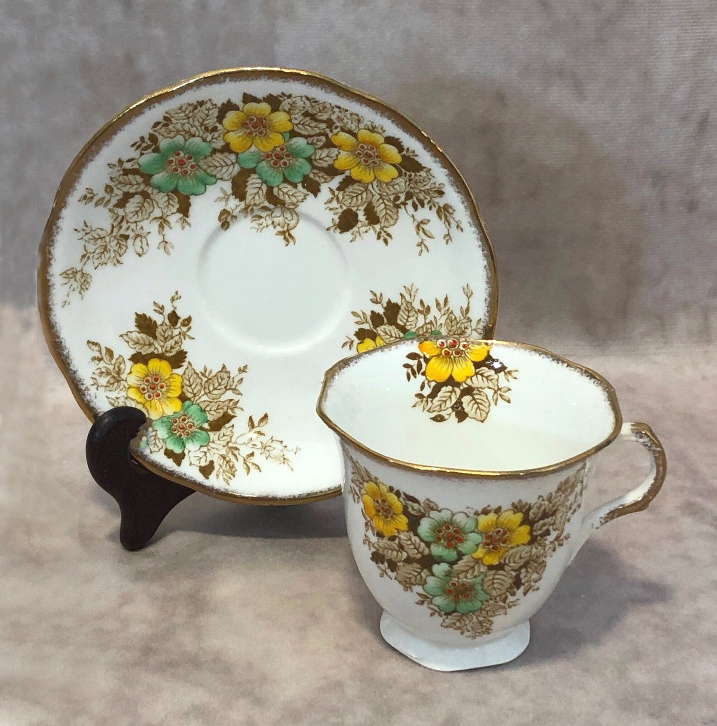Vintage Cup and Saucer by Melba China Co.  Fine Grade Tea Set Made in England.