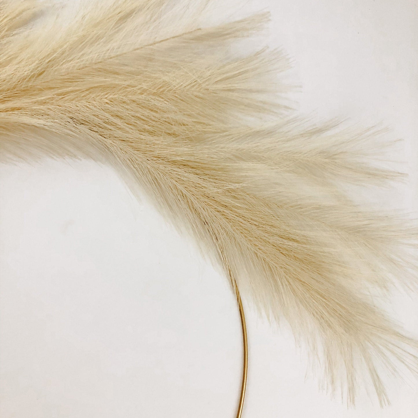 Modern Pampas Grass Hoop Wreath with Leather Detail