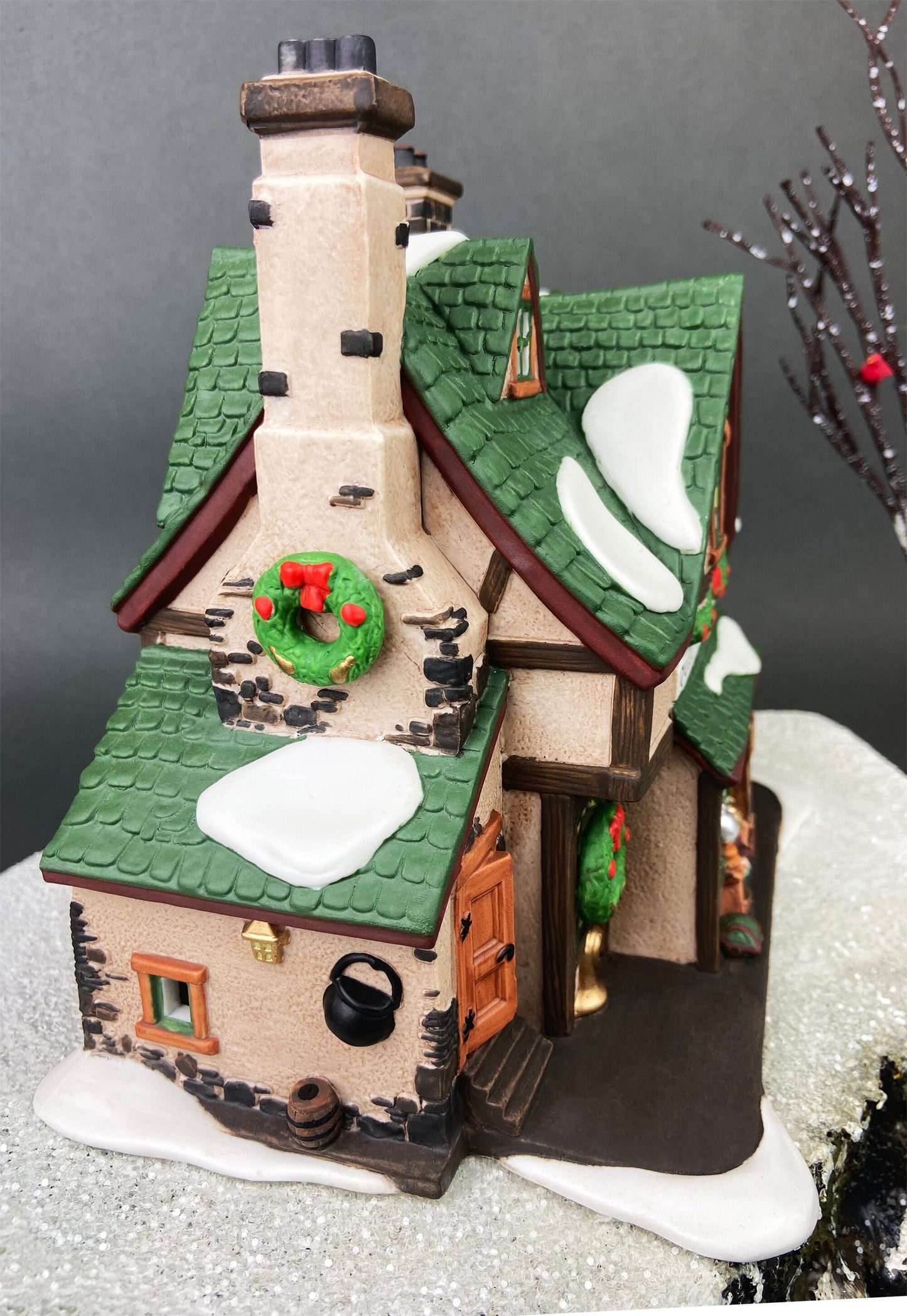 Department 56 Christmas Village House.  Illuminated Dickens' Village Series. Quilly's Antiques.  Heritage Village Collection.