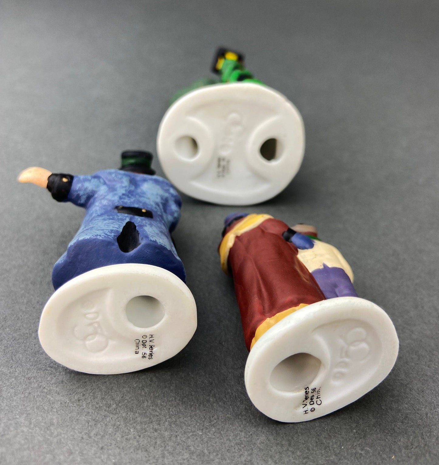 Village Accessories by Department 56.  Town Square Carolers.  Handpainted Set of Three Porcelain Figurines.  Heritage Village Collection.