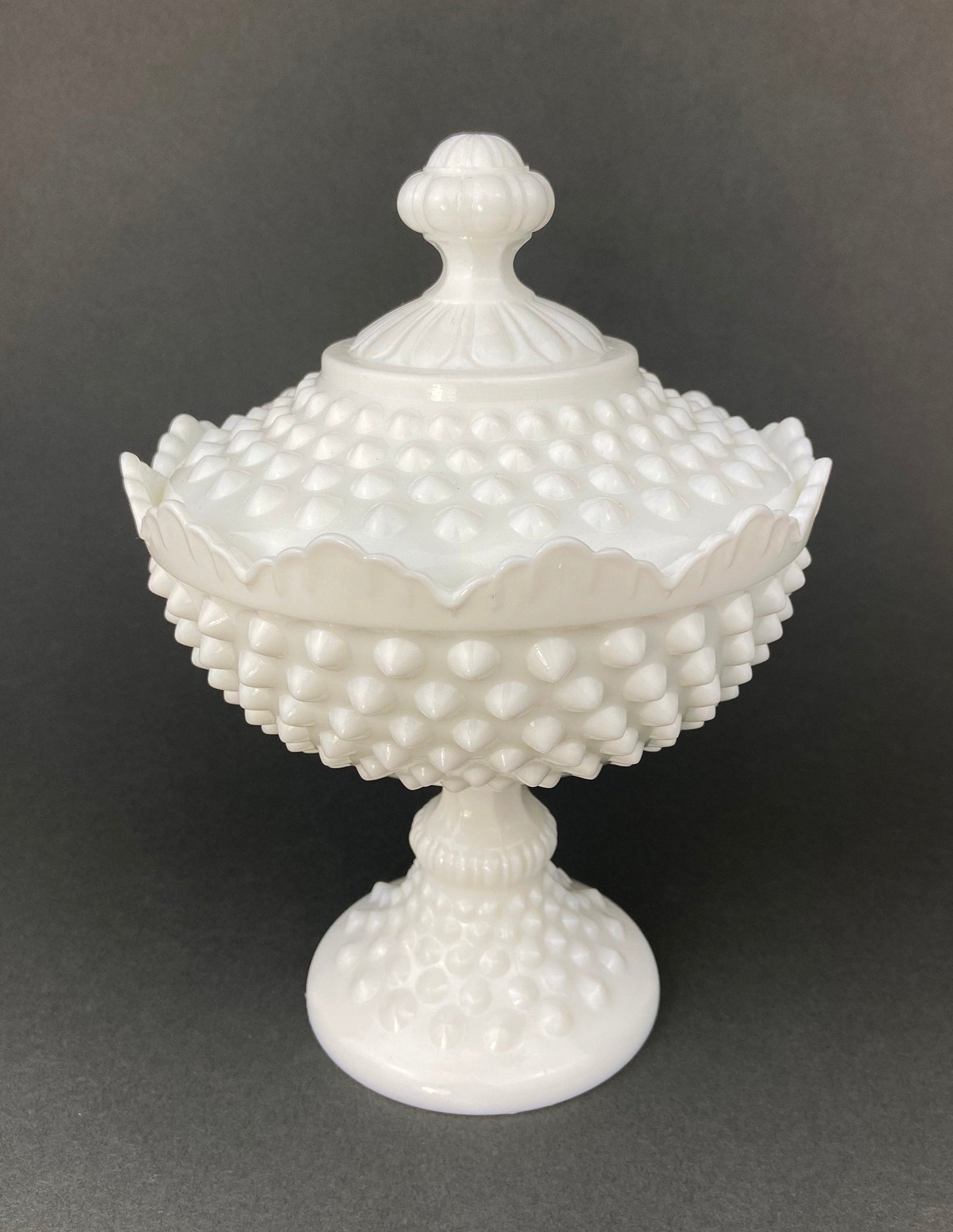 Milk Glass Salt and Pepper Shakers. Grape Vine Motif.