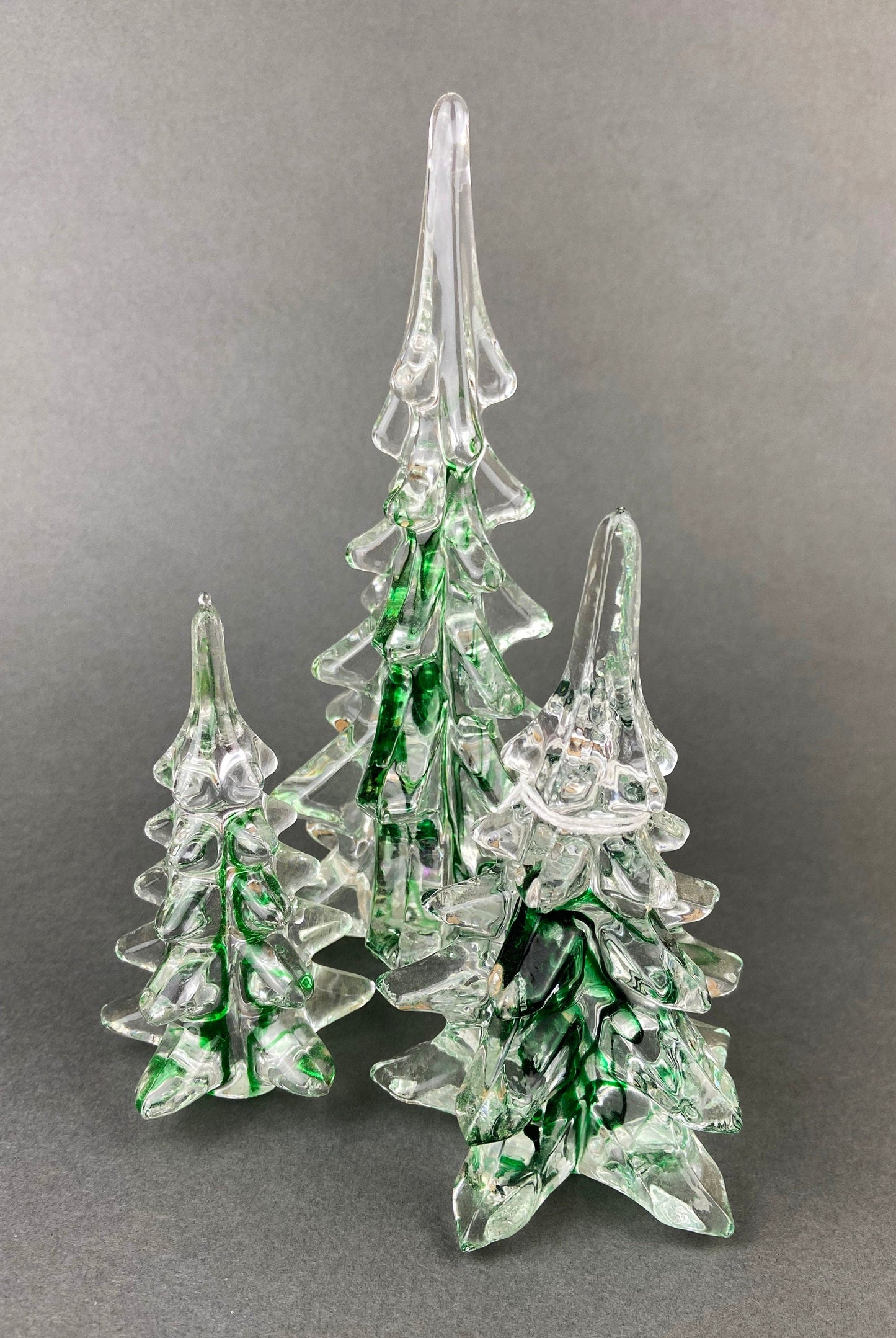 Christmas Village Accessories.  Dressed Christmas Trees by Nikko, Korea. Girl Figurine by Lefton.   Set of Two Trees and Little Girl.