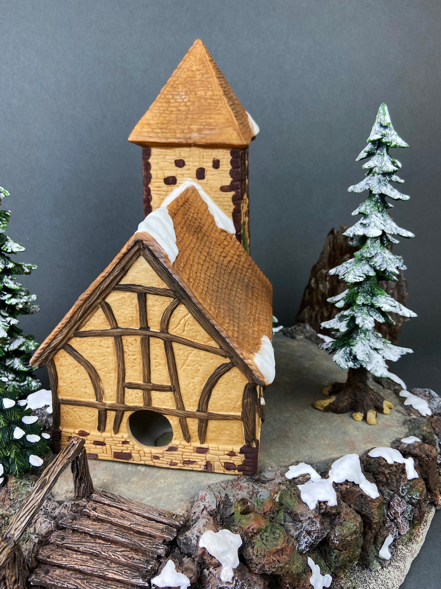 Christmas Village Accessories by Department 56.  Illuminated Village Church.  Dickens Village Series.