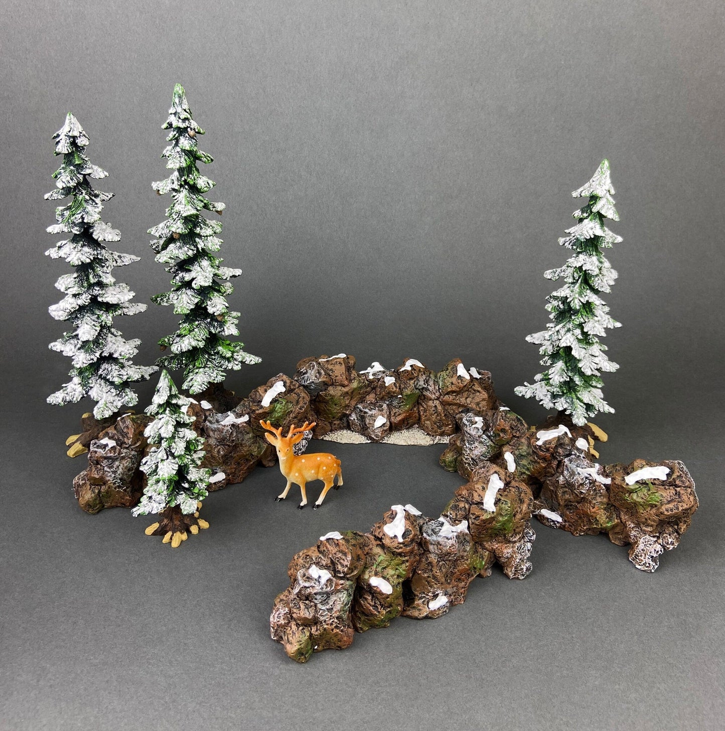 Hand painted, Village Accessories by Department 56. Craggy Cliff Extensions. Heritage Village Collection.