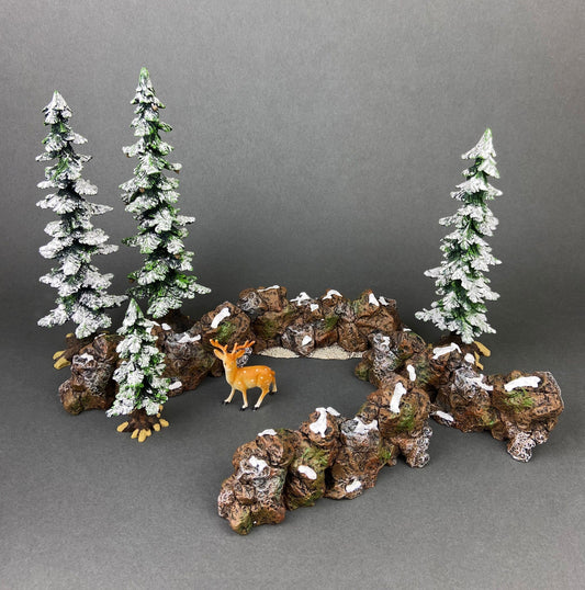 Hand painted, Village Accessories by Department 56. Craggy Cliff Extensions. Heritage Village Collection.