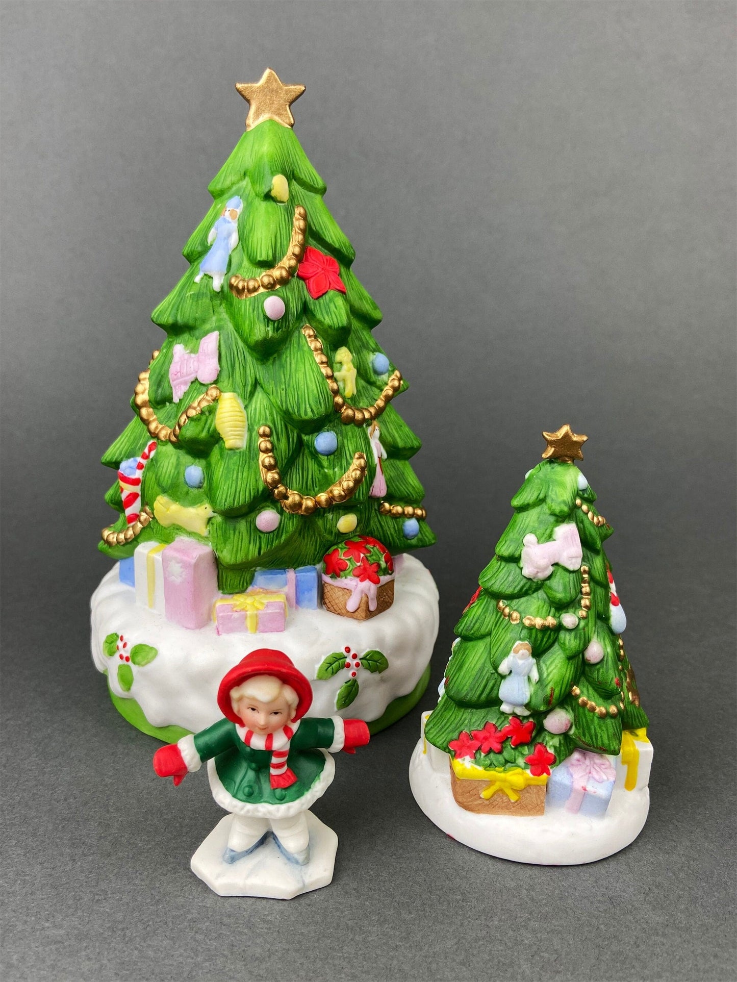 Kids & Dog on Sled Porcelain Figurine. Christmas. Downhill Racer. Inspired by Norman Rockwell. Museum Collections. Snow King. Collectibles.