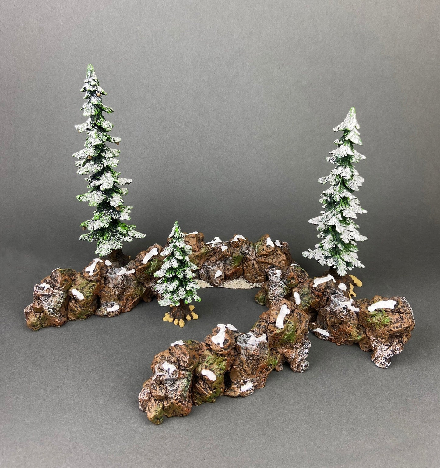 Hand painted, Village Accessories by Department 56. Craggy Cliff Extensions. Heritage Village Collection.