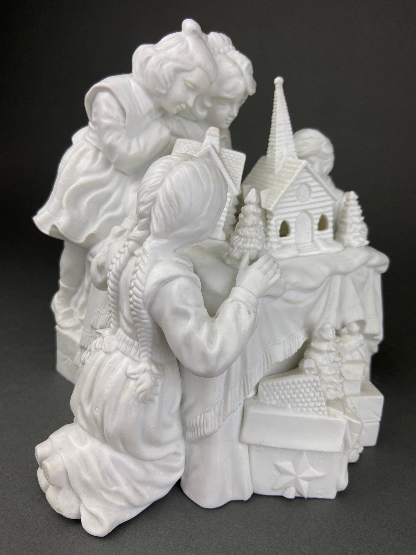 Christmas Accessories by Dept. 56. Family Tradition Winter Silhouette. Illuminated White Porcelain. Incredible Detail All Around.