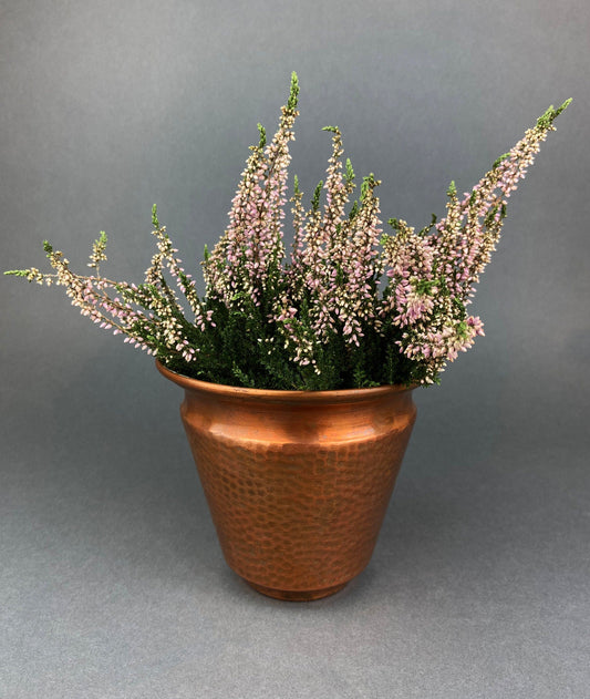 Vintage Copper, Hand Hammered Flower Pot/Vase. Hand Pounded Container.  Rustic Home Decor.