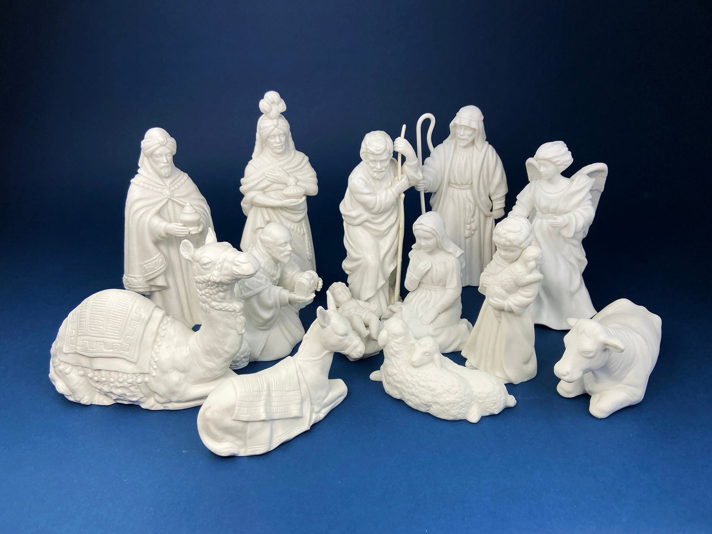 Vintage Avon Nativity Figurines. Holly Family.  White, Bisque Porcelain.  Beautifully Detailed Statuettes.  Highly Collectible.