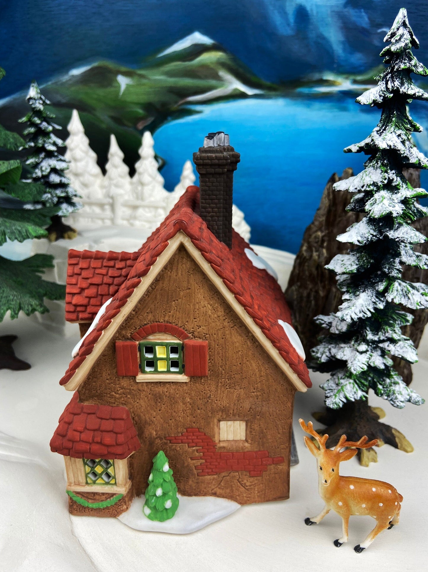 Christmas Village Accessories by Department 56.  Illuminated Chop Shop.  Dickens Village Series.