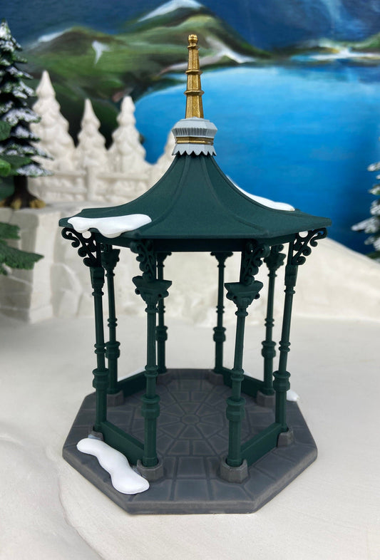 Christmas Village Accessories by Department 56.  Town Square Gazebo with Intricate Detail.