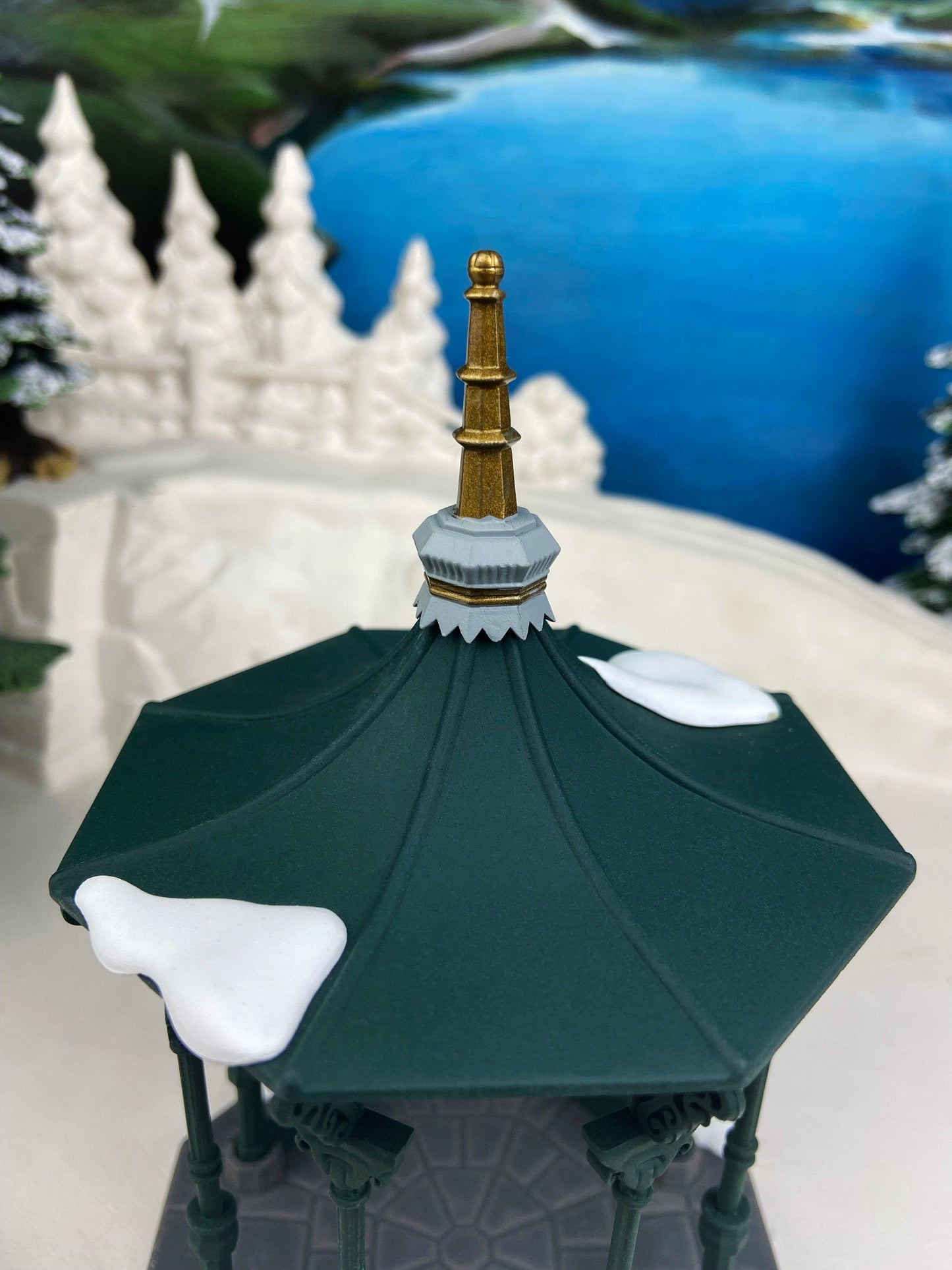 Christmas Village Accessories by Department 56.  Town Square Gazebo with Intricate Detail.