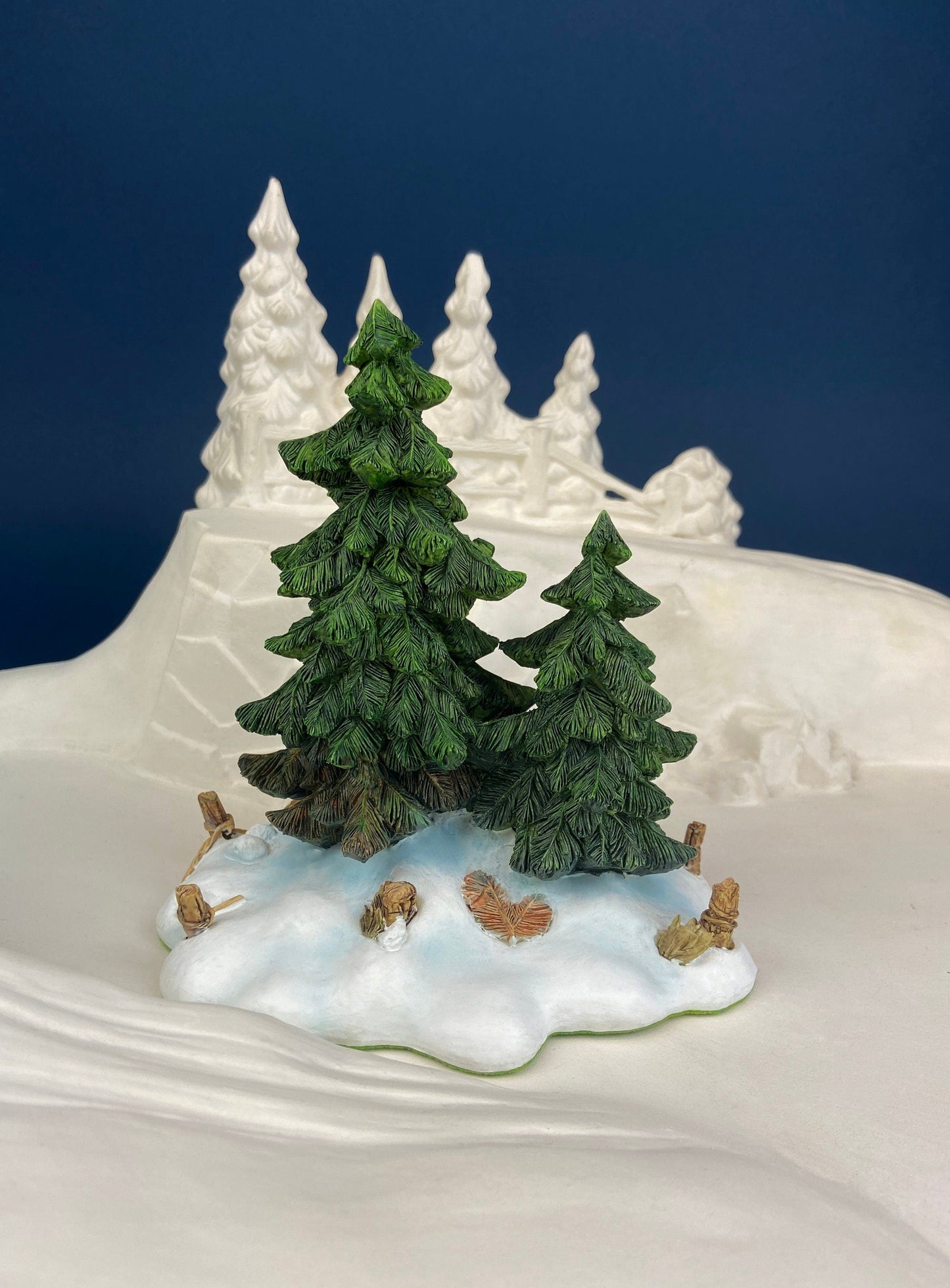Christmas Village Accessories by Department 56. Two Pines in the Snow. Holiday Decor. Replacements.