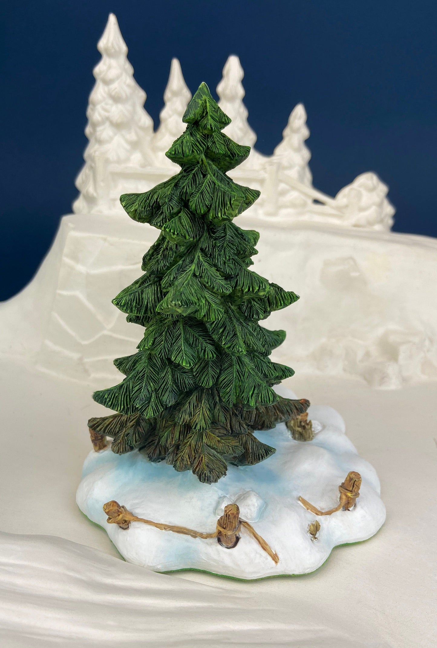 Christmas Village Accessories by Department 56. Two Pines in the Snow. Holiday Decor. Replacements.