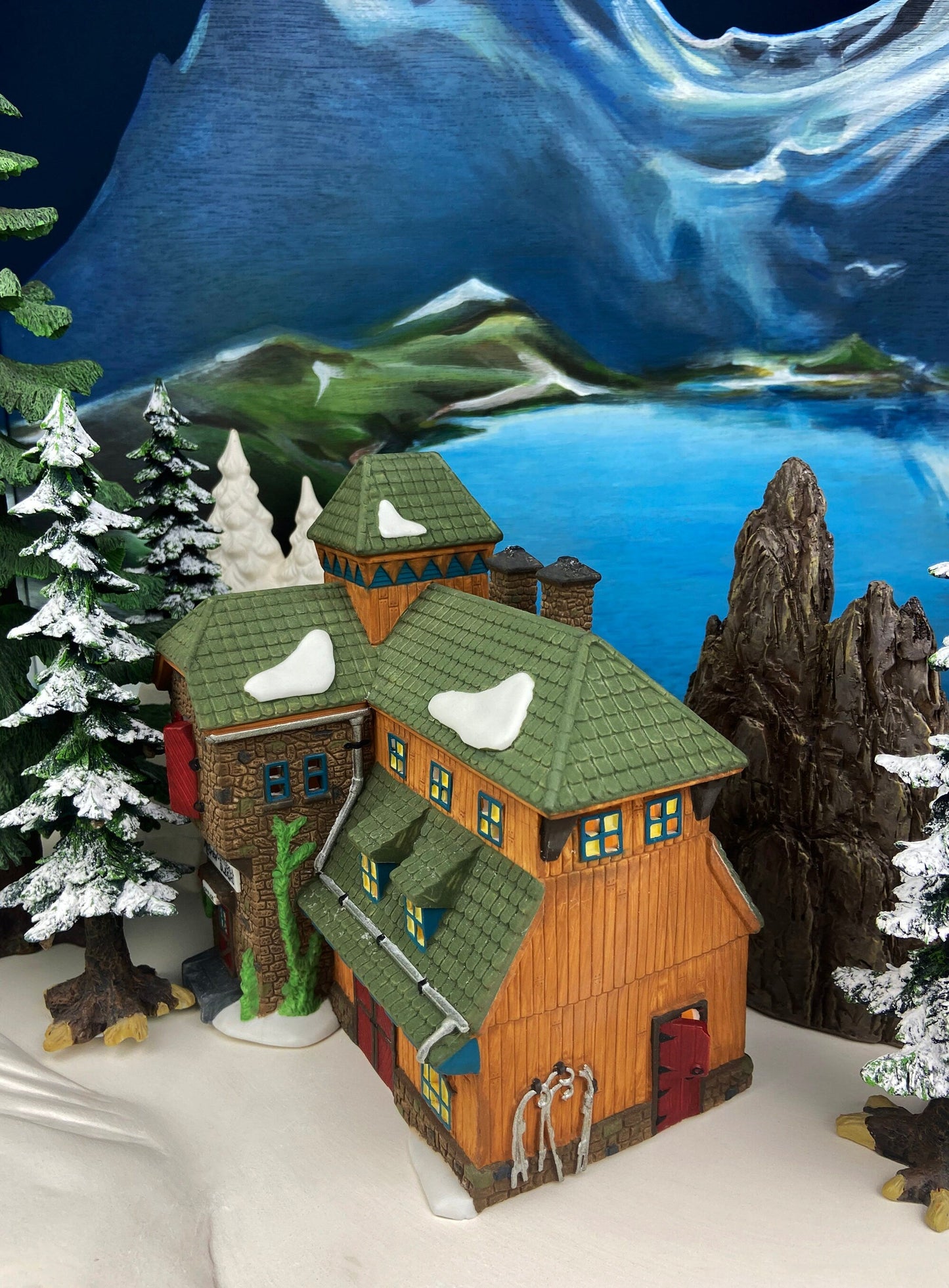 Christmas Village Accessories by Department 56. Illuminated McGrebe Cutters and Sleighs.  New England Village Series.