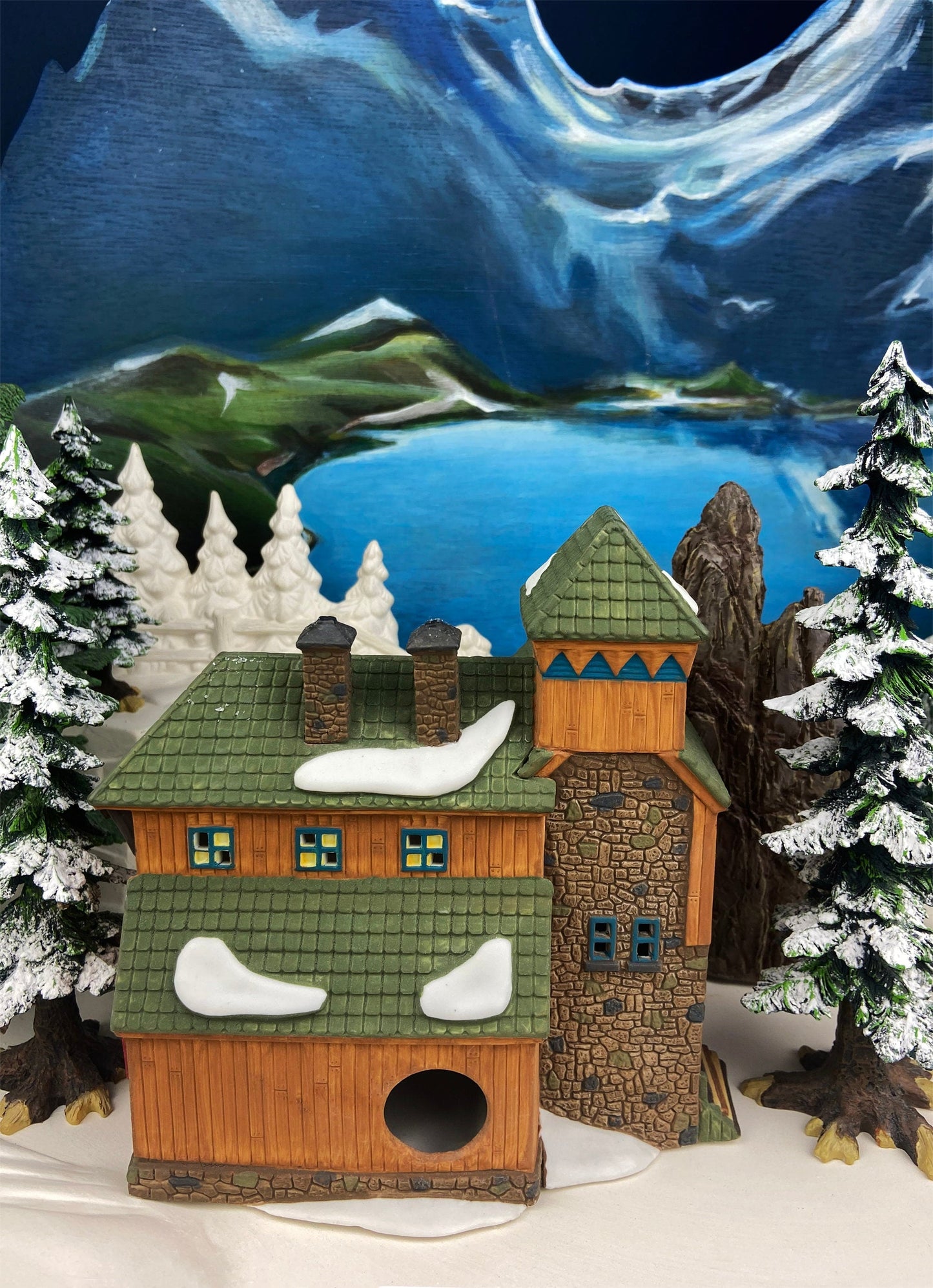 Christmas Village Accessories by Department 56. Illuminated McGrebe Cutters and Sleighs.  New England Village Series.