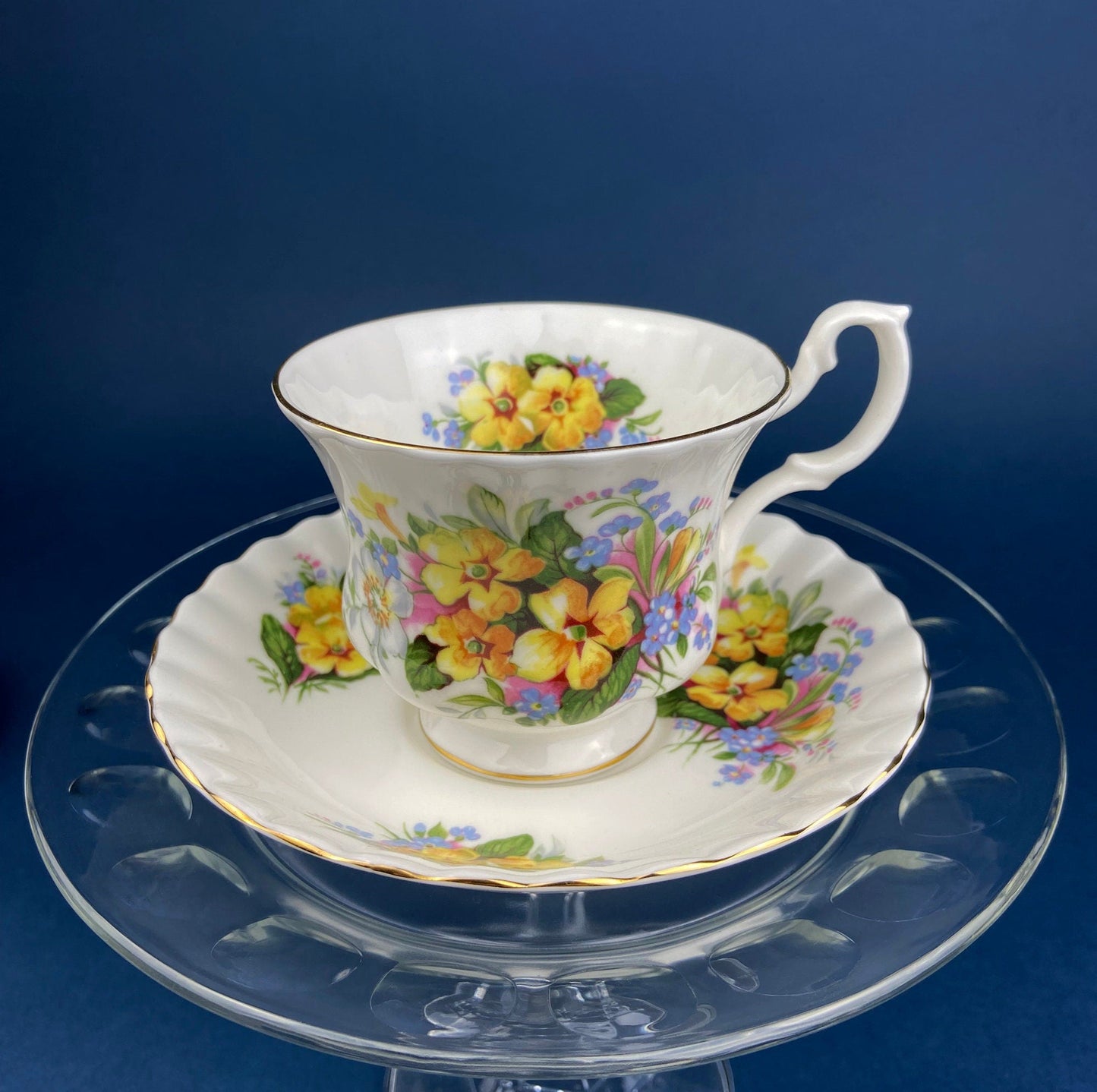 Royal Albert Prudence Teacup and Saucer: Dainty Dina Series, Fine Bone China