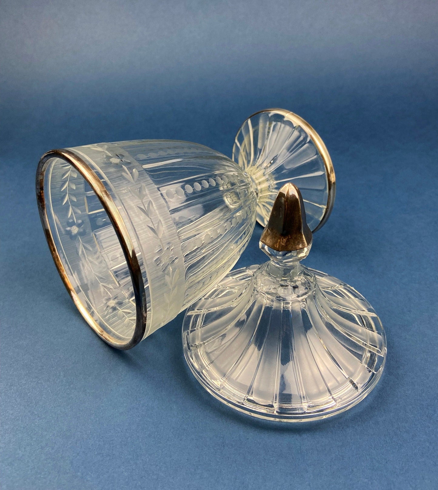 Large Lidded Apothecary with Eggs and Feathers. Alternative Spring/Easter Decor.  Footed, Glass Storage Jar. Table Centerpiece. Shabby Chic.