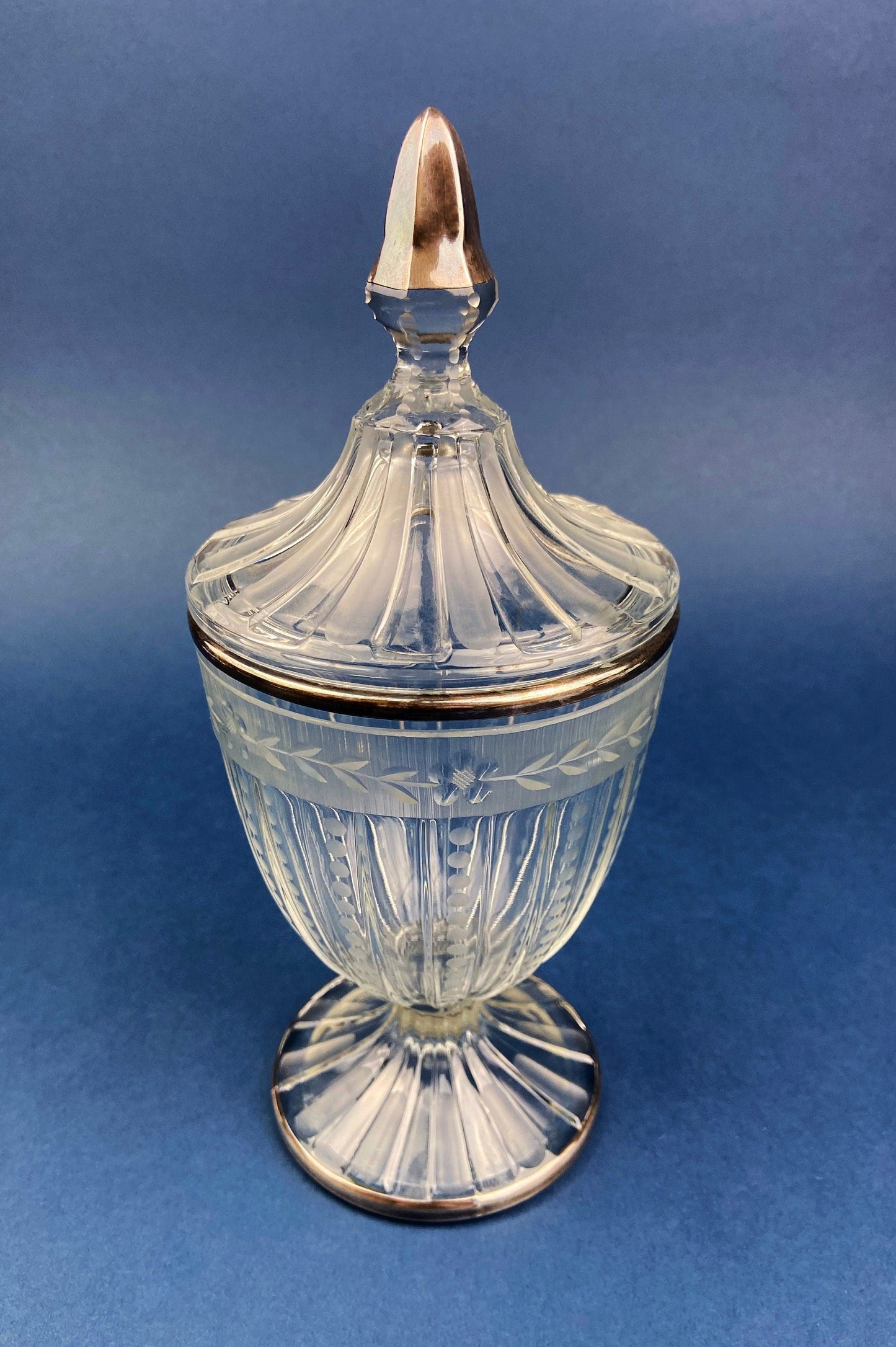 Large Lidded Apothecary with Eggs and Feathers. Alternative Spring/Easter Decor.  Footed, Glass Storage Jar. Table Centerpiece. Shabby Chic.