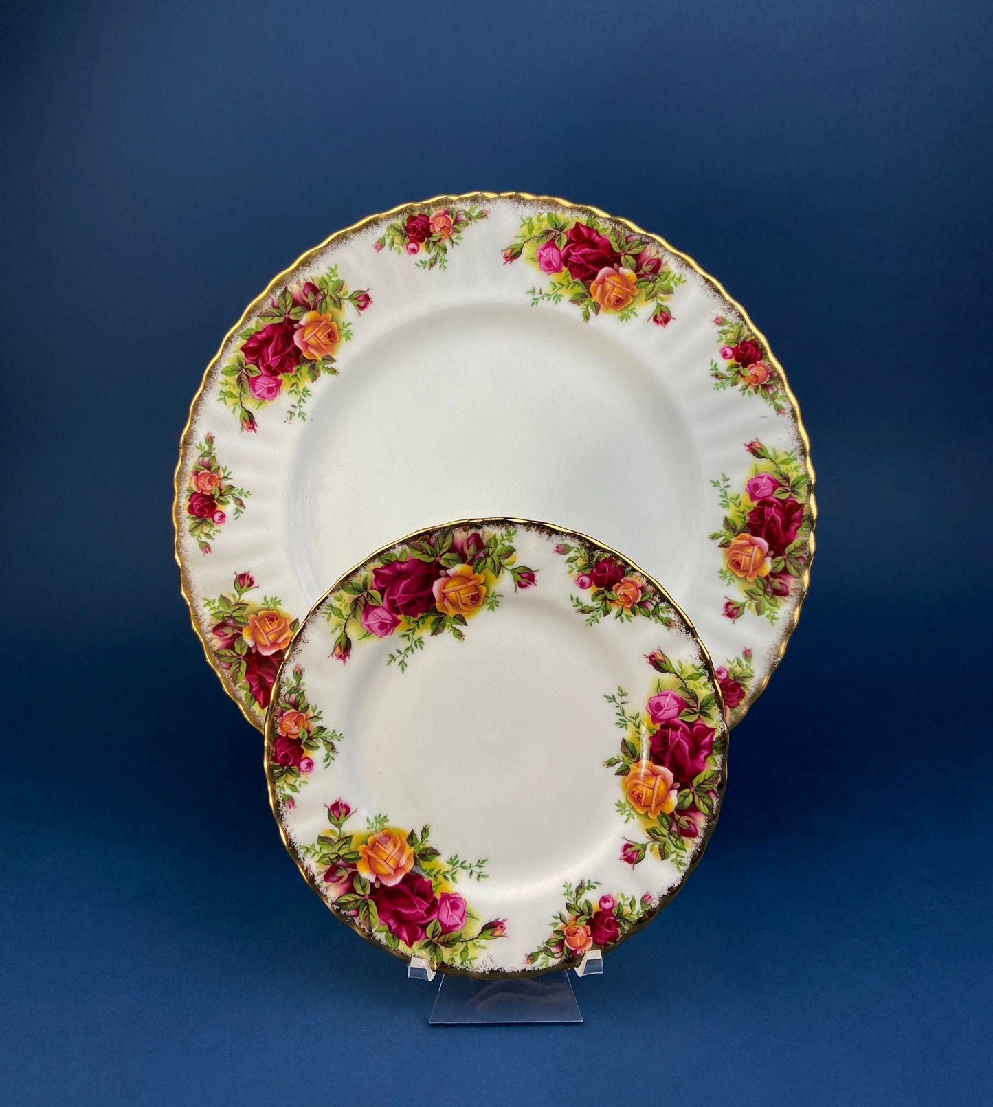 Royal Albert Dessert Plate. Old Country Roses Motif.  Fine Dining.  Gift for Her.