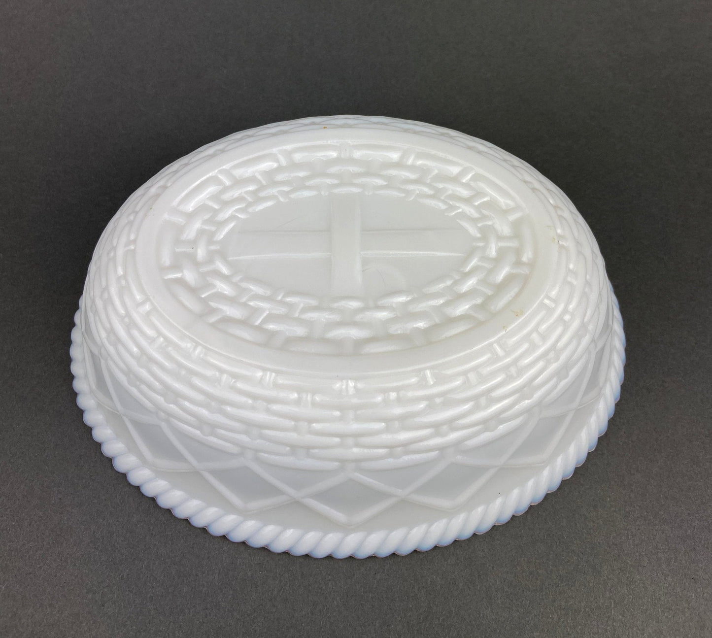 Westmoreland  Rooster on Nest Covered Bowl. Large Milk Glass Lidded Dish. White with Red Details Serving Dish. Collectible Milk Glass.