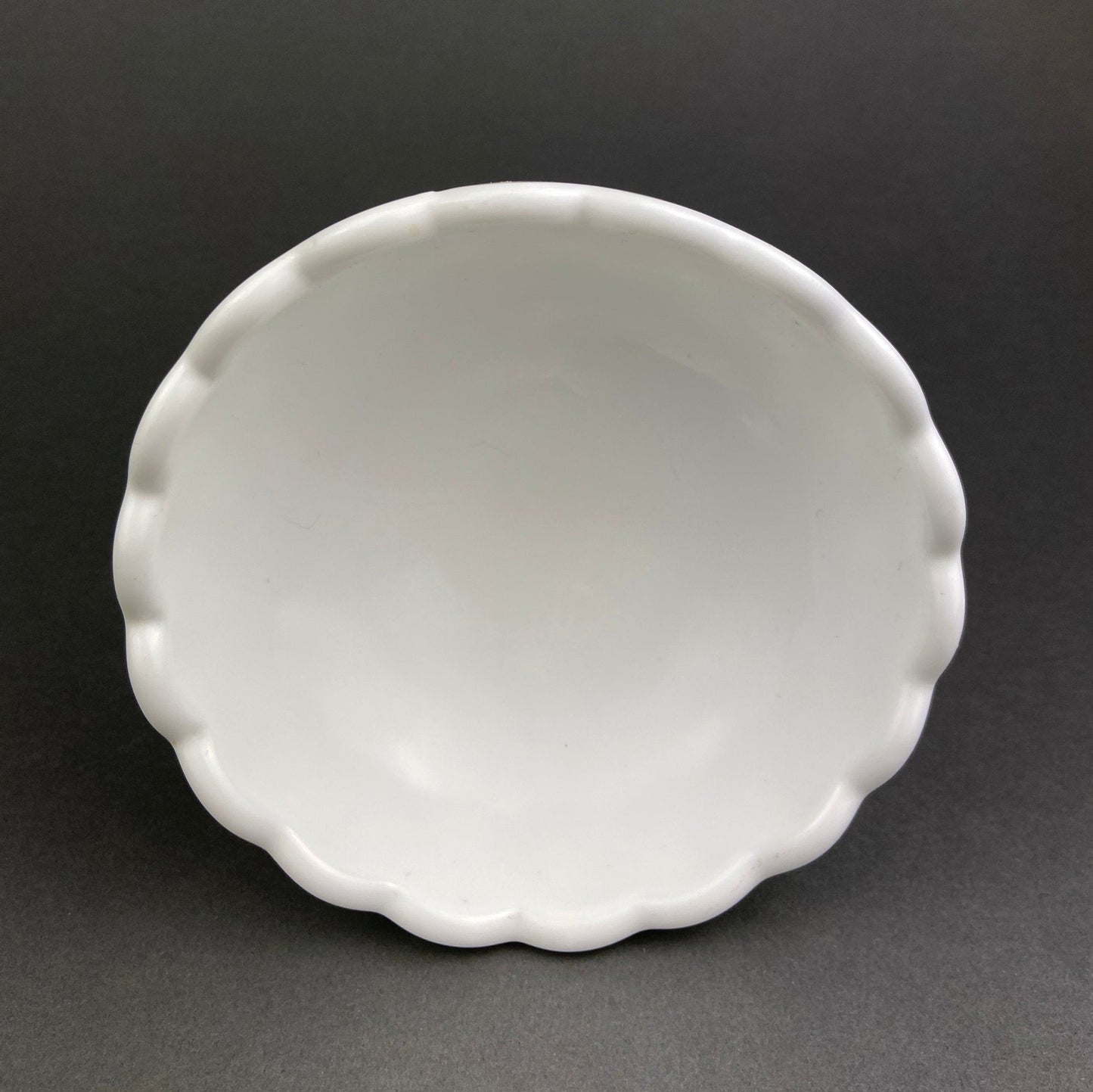 Vintage Milk Glass Footed Serving Dish or Goblet.  Waffle Pattern with Scalloped Edge. Candy Dish. Trinket Dish. Collectibles. Replacements.