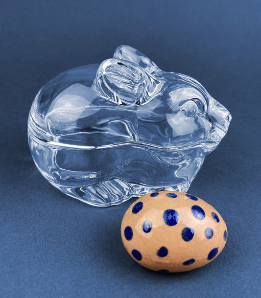 Glass Bunny Butter Dish.  Clear Glass Jar Shaped Like Rabbit. Trinket Box. Spring/Easter Celebration. Collectible Glass.