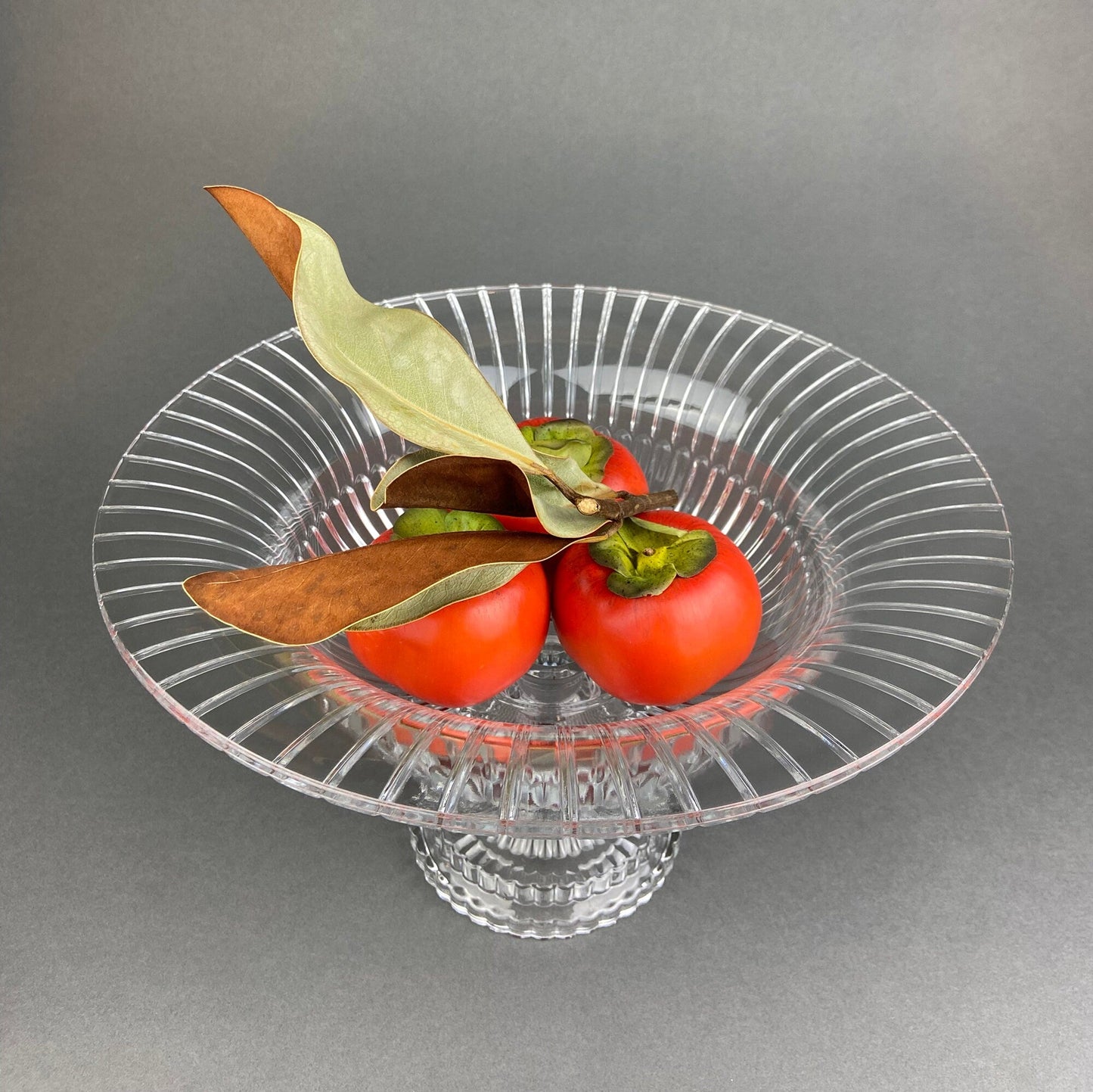 Large Crystal Footed Bowl. Clear Cut Crystal Centerpiece Serving Dish. Most Likely Waterford. Fine Dining. Elegant Fruit Bowl.