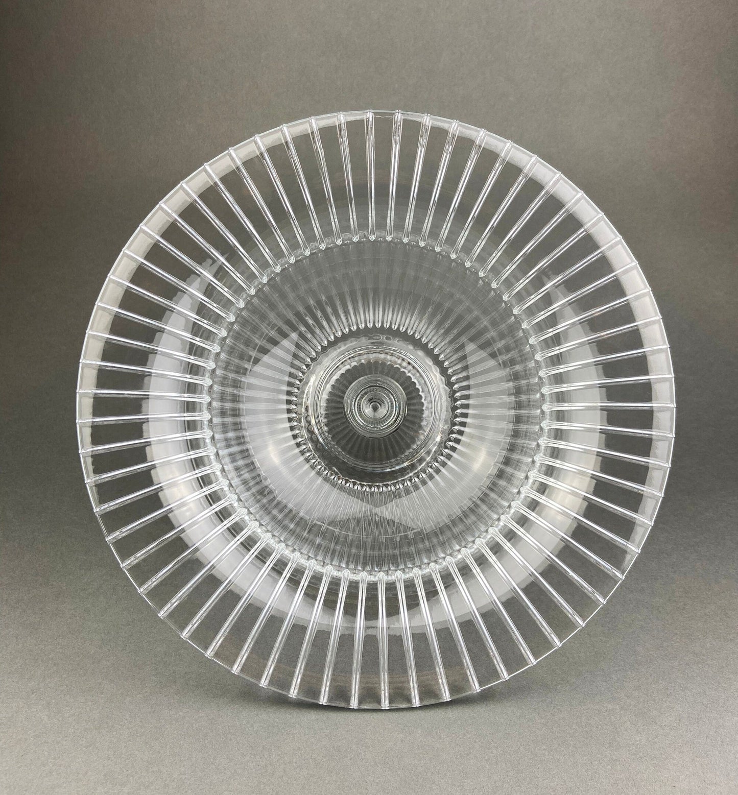 Large Crystal Footed Bowl. Clear Cut Crystal Centerpiece Serving Dish. Most Likely Waterford. Fine Dining. Elegant Fruit Bowl.