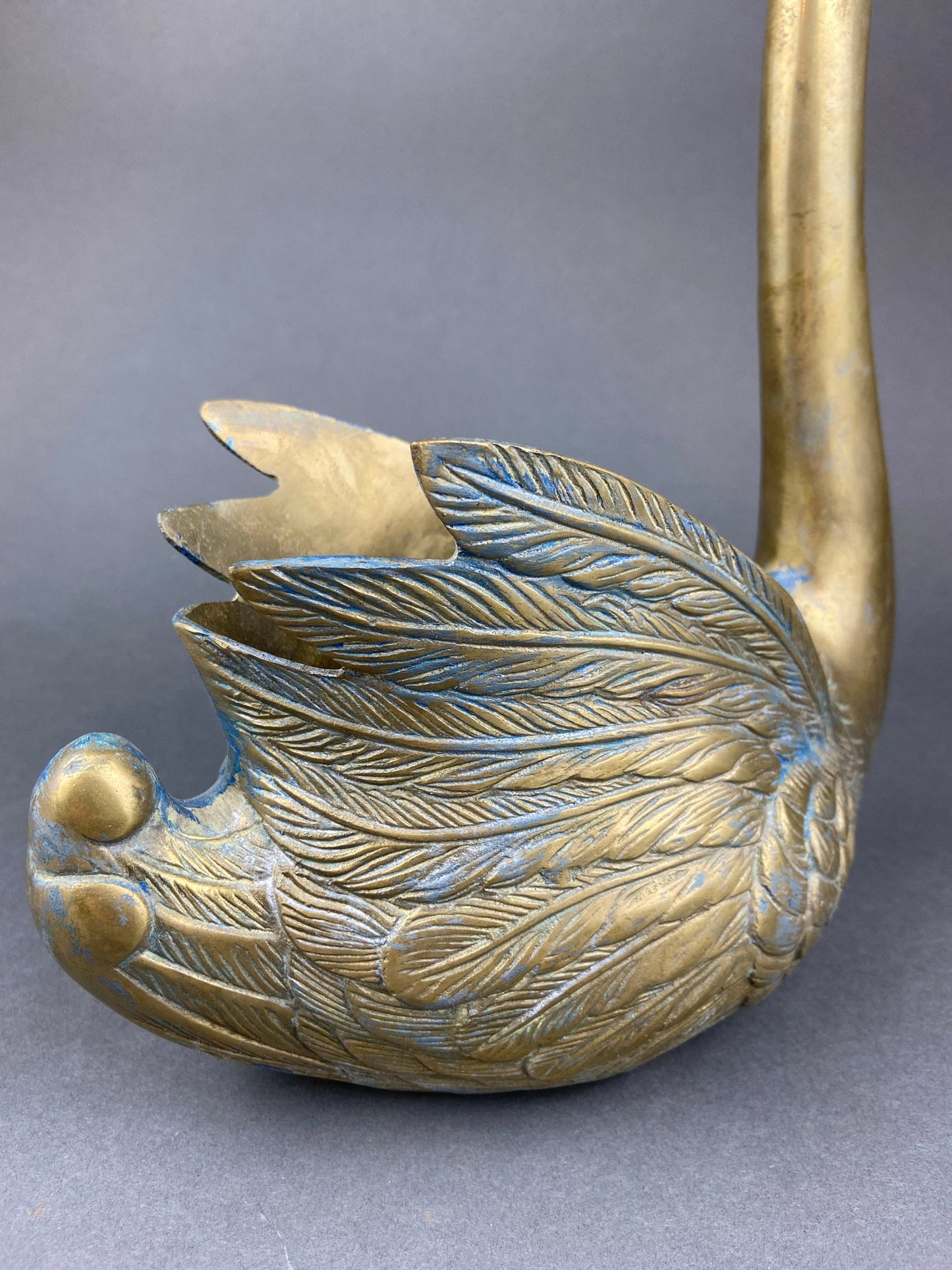 Brass Swan-Shaped Herb Planter.