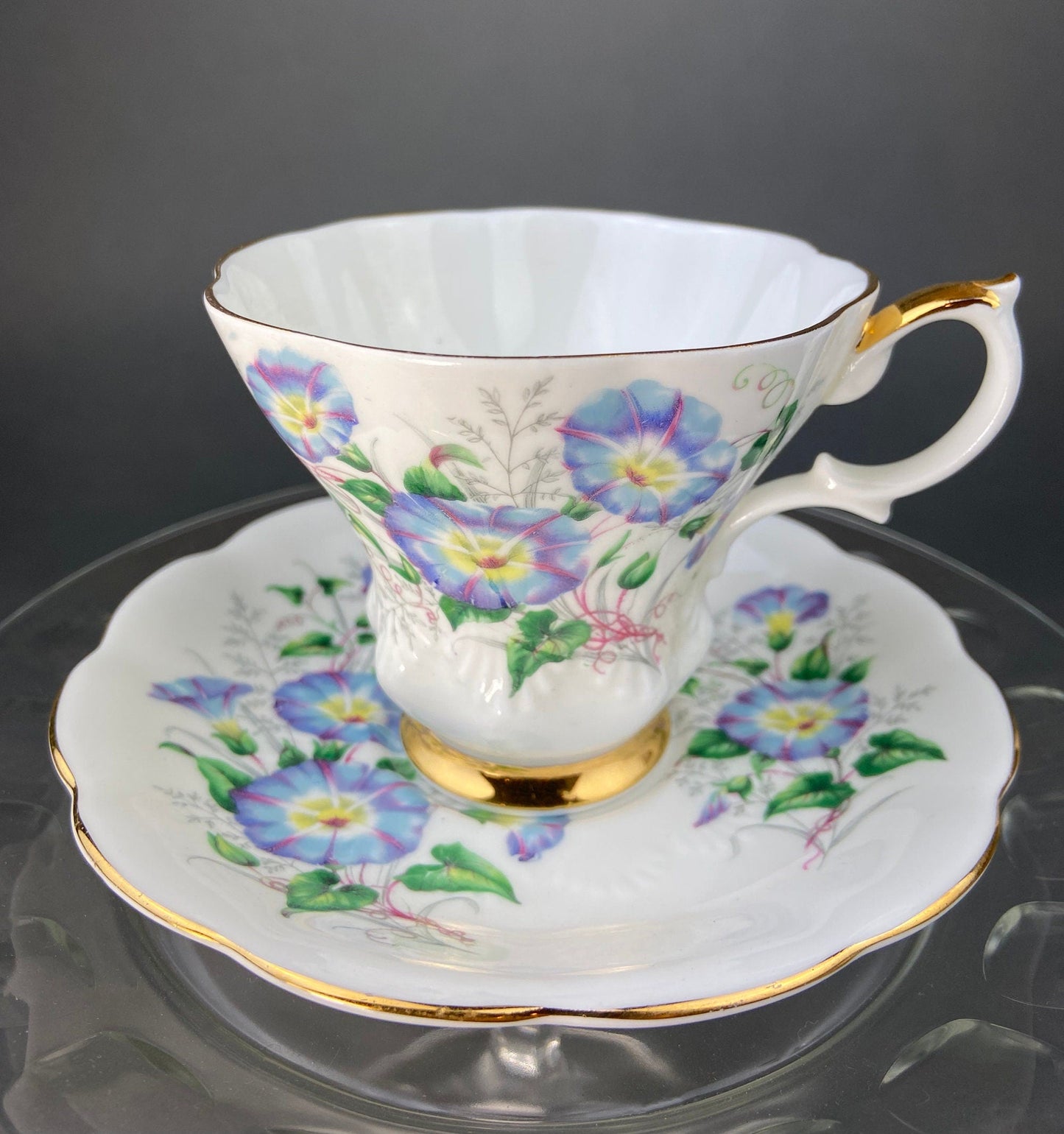 Vintage Royal Albert Teacup and Saucer: Blue Bell Sonnet Series