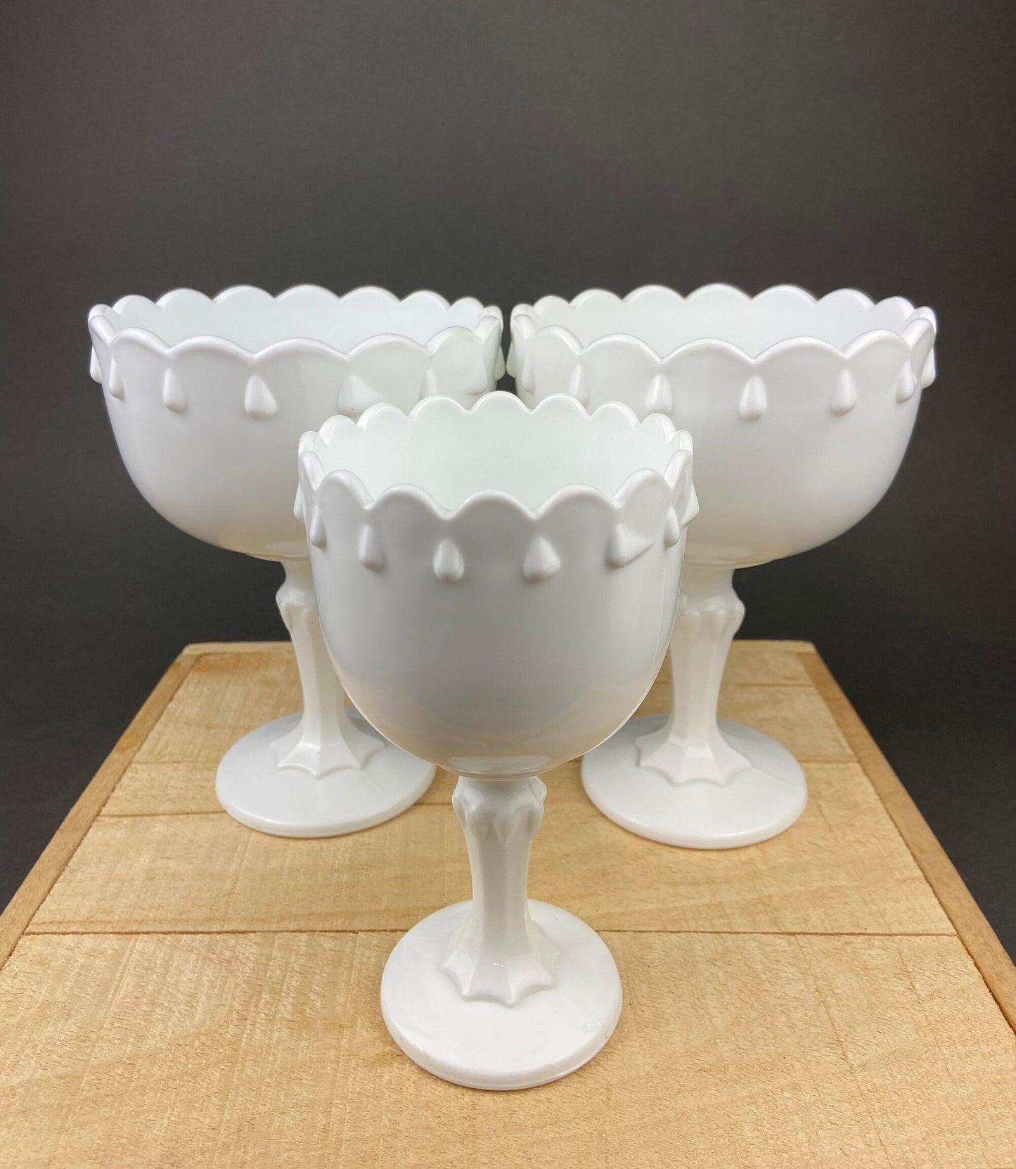 Milk Glass Wheat Design Vase and Planters. Set of Three Differently Shaped Vases. White Herb Planters. Home Decor. Window Sill Garden.
