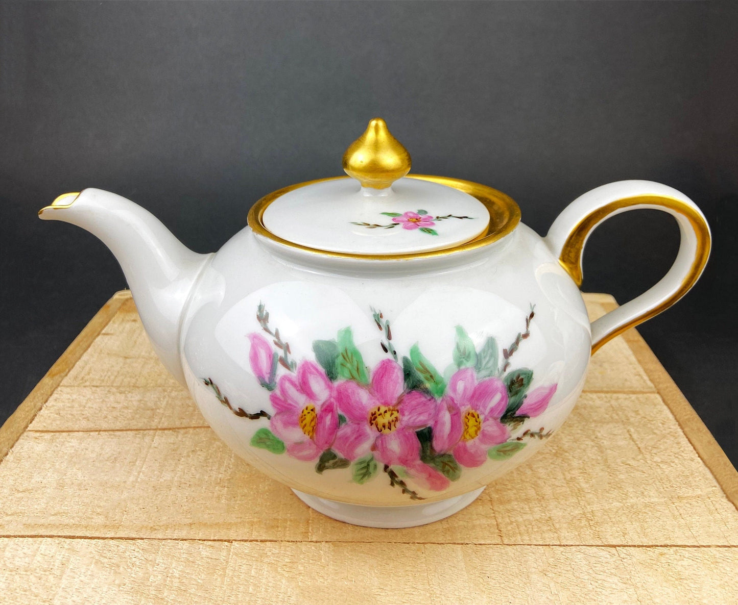 Vintage White Tea Pot and Sugar Bowl. Real English Ironstone by WM Adams and Sons. Micratex, England.