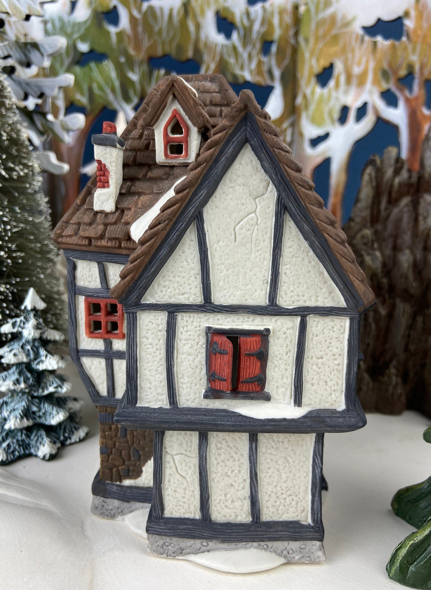 Tutbury Printer Christmas Village House by Dept 56.  Illuminated Christmas Village House. Dickens Village Series. Holiday Decor.