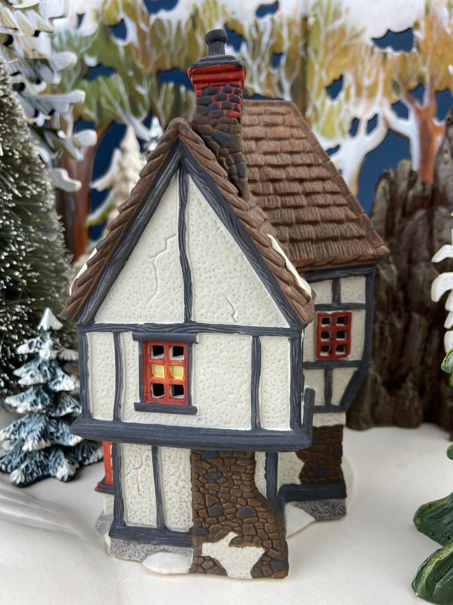Tutbury Printer Christmas Village House by Dept 56.  Illuminated Christmas Village House. Dickens Village Series. Holiday Decor.