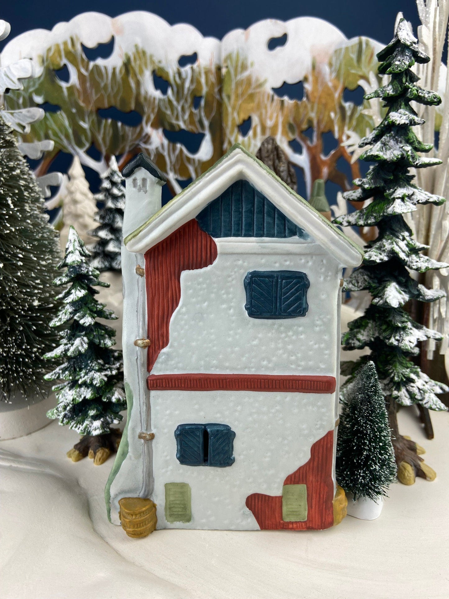 Christmas Village "Martin House" First Edition by Santa's Best. Illuminated Our Town Porcelain Collectable. Holiday Decor.