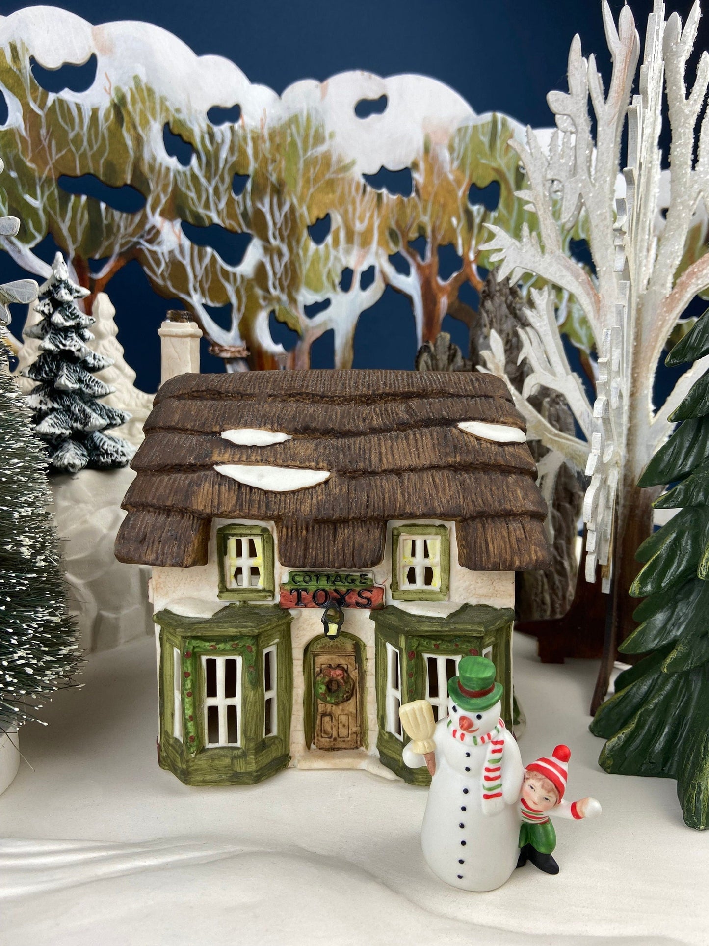 Christmas Village "Martin House" First Edition by Santa's Best. Illuminated Our Town Porcelain Collectable. Holiday Decor.