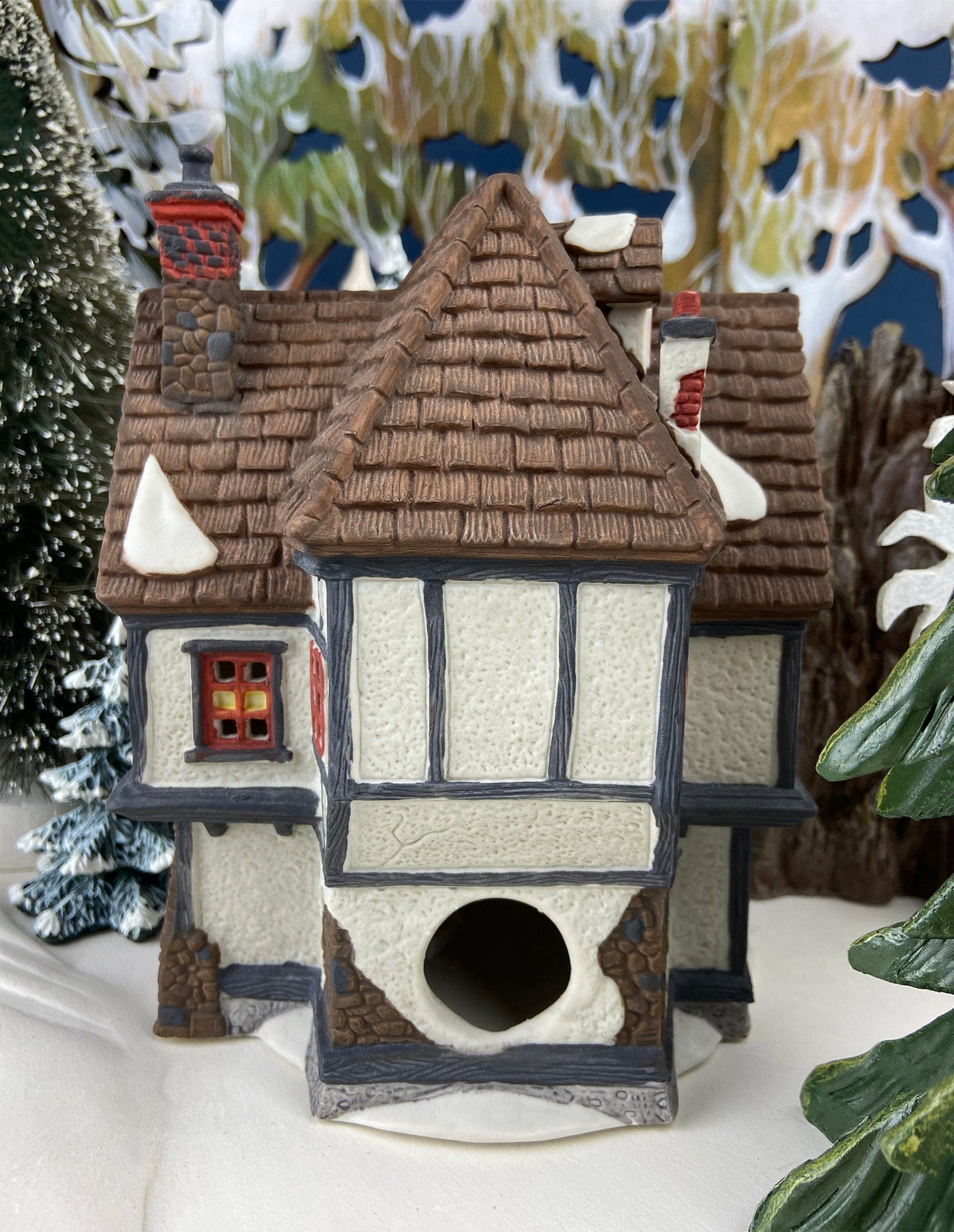 Tutbury Printer Christmas Village House by Dept 56.  Illuminated Christmas Village House. Dickens Village Series. Holiday Decor.