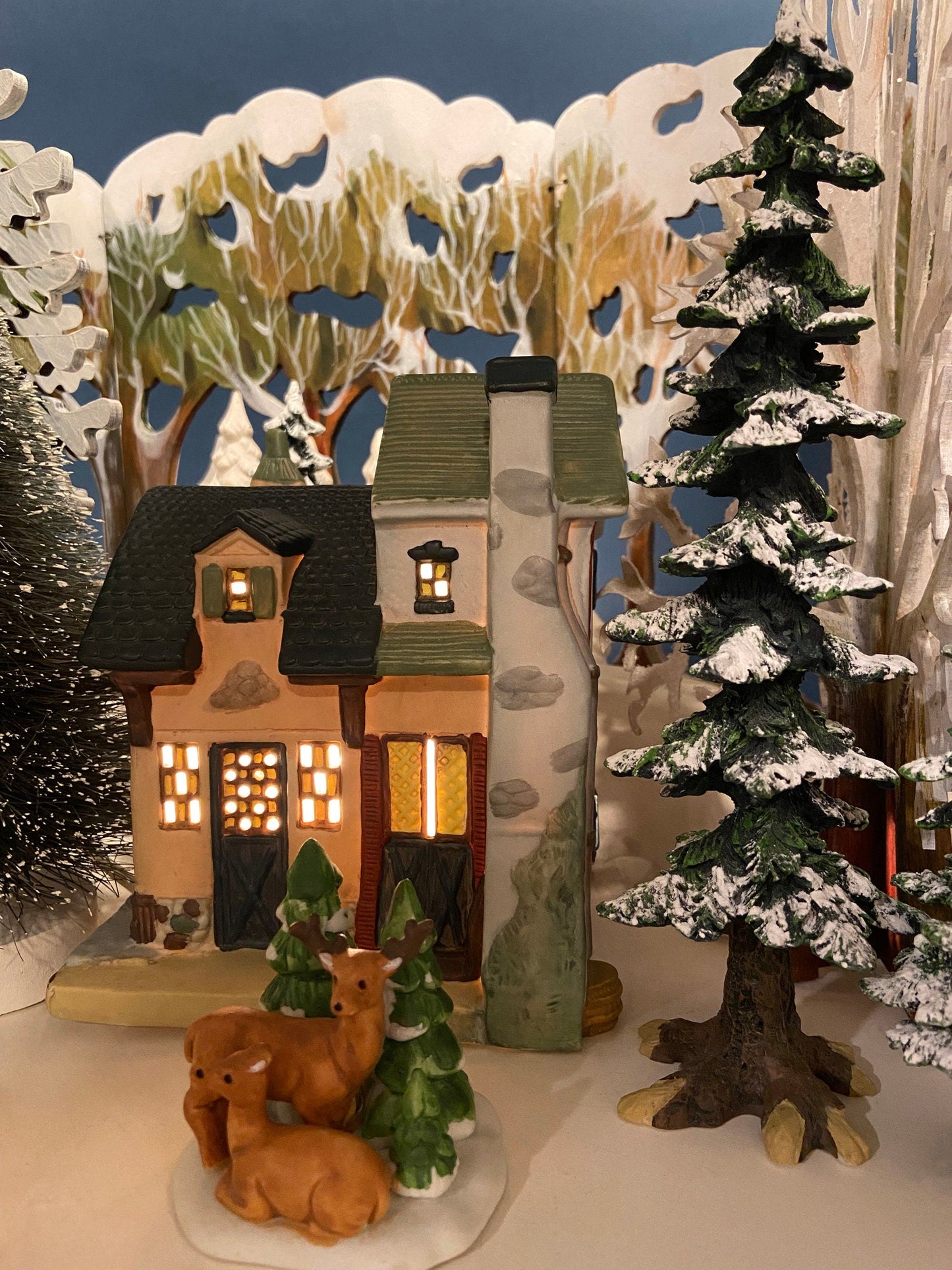 Christmas Village "Martin House" First Edition by Santa's Best. Illuminated Our Town Porcelain Collectable. Holiday Decor.