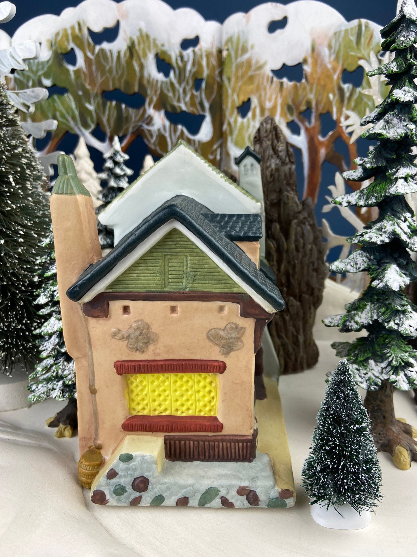 Christmas Village "Martin House" First Edition by Santa's Best. Illuminated Our Town Porcelain Collectable. Holiday Decor.
