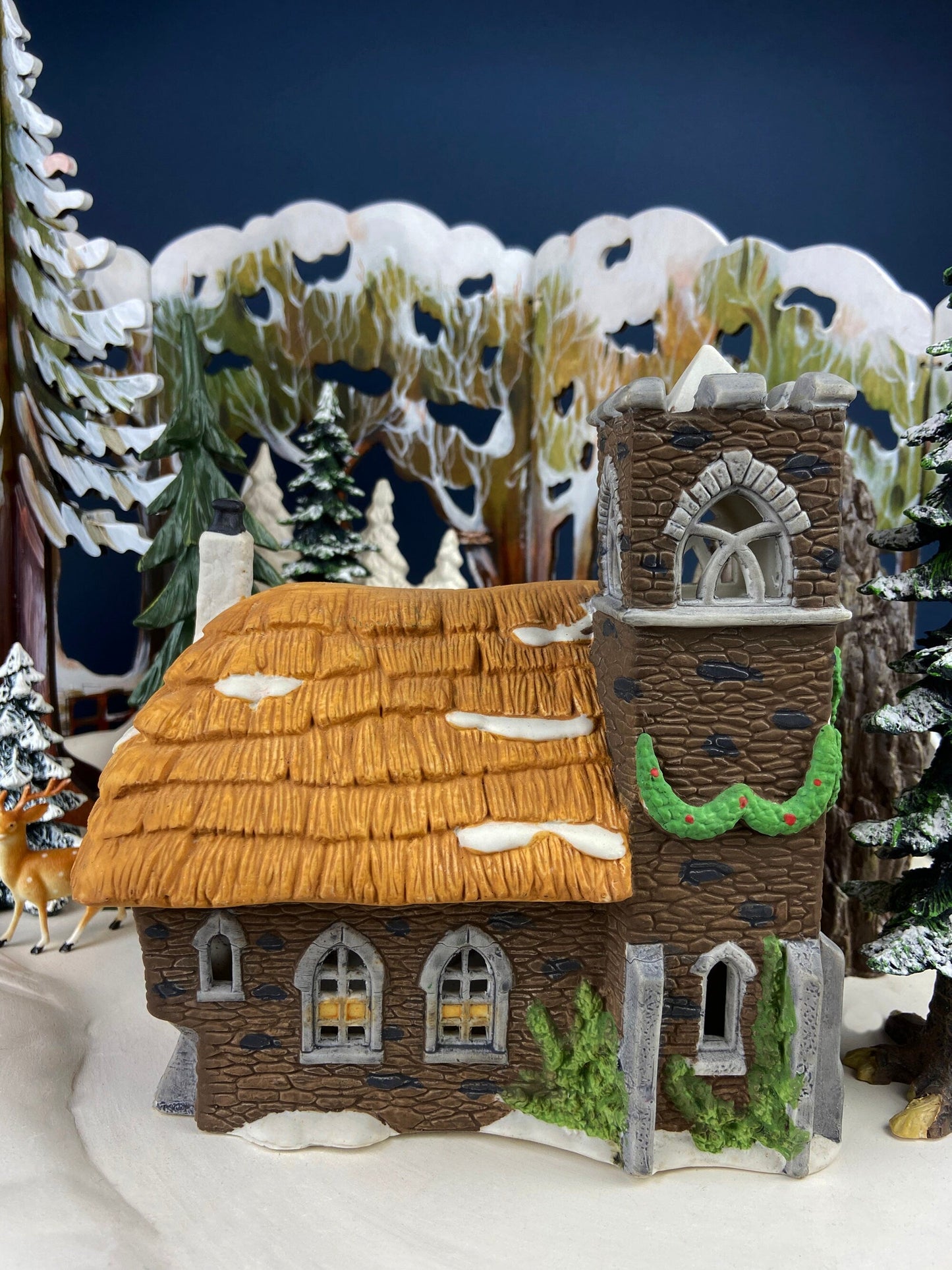 Ivy Glen Church by Department 56. Dicken's Village Series. Porcelain Illuminated House.  Christmas Village Accessories.