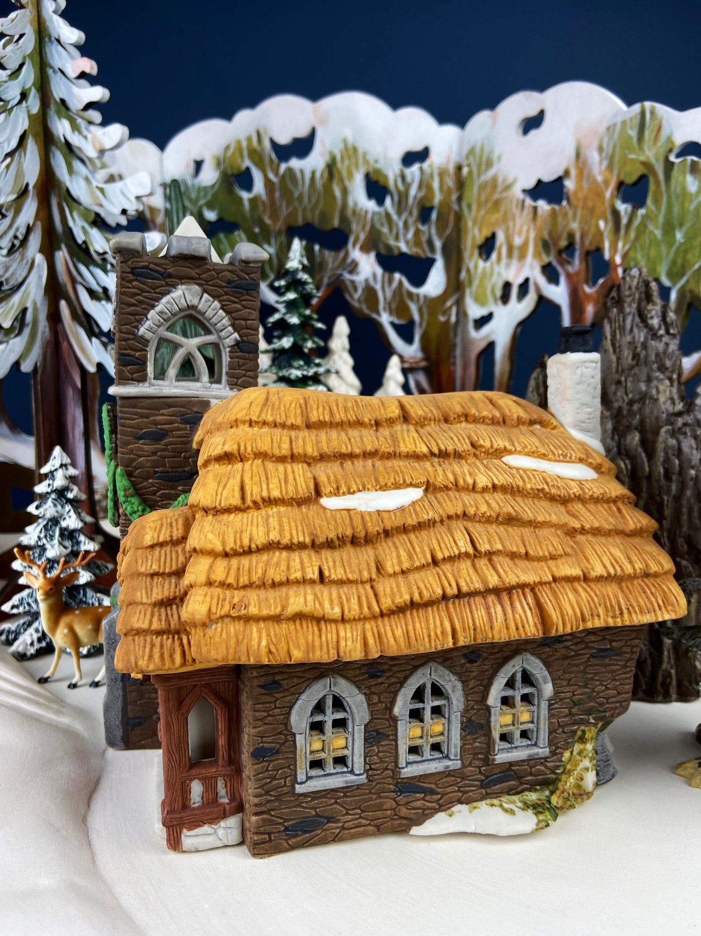 Ivy Glen Church by Department 56. Dicken's Village Series. Porcelain Illuminated House.  Christmas Village Accessories.