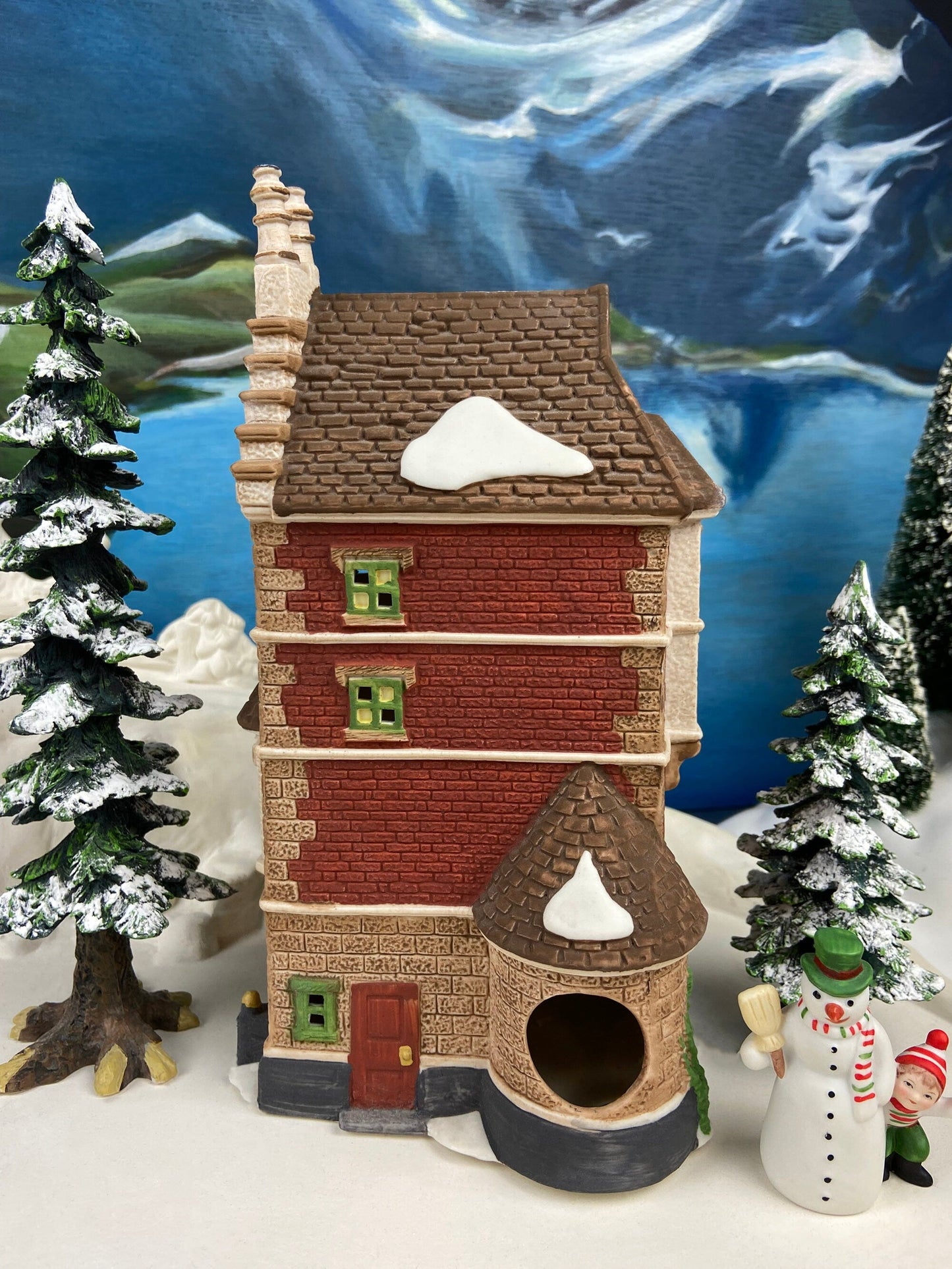 Christmas Village House by Dept 56. Illuminated Nephew Fred's Flat. Dickens Village Series.  Christmas Diorama. Holiday Celebration.