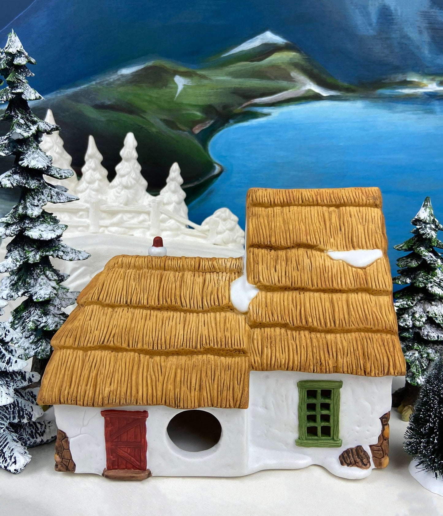 Department 56 Christmas Village Accessories. Illuminated Cottage of Bob Cratchit and Tiny Tim. Dicken's Village Series.