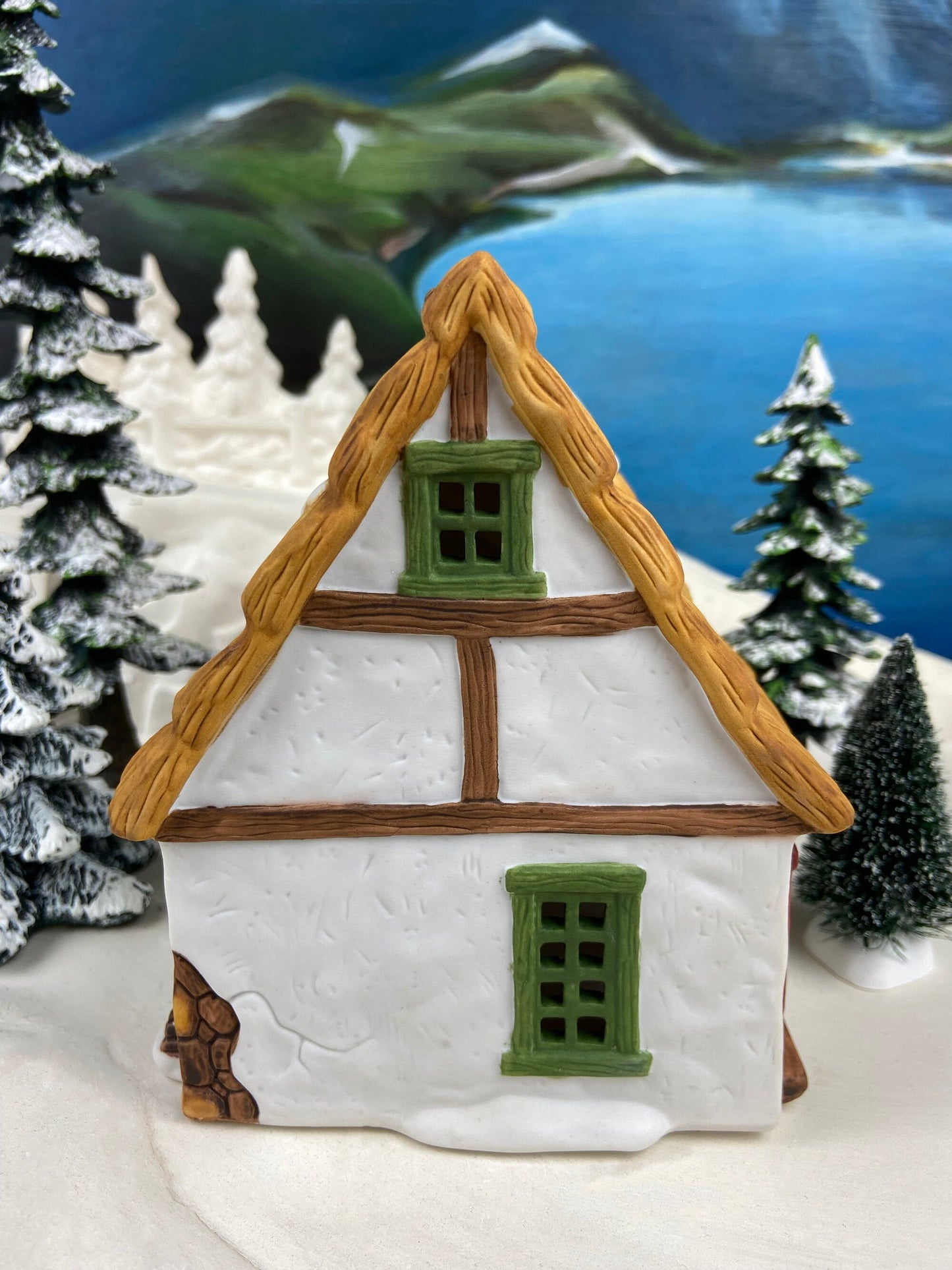 Department 56 Christmas Village Accessories. Illuminated Cottage of Bob Cratchit and Tiny Tim. Dicken's Village Series.