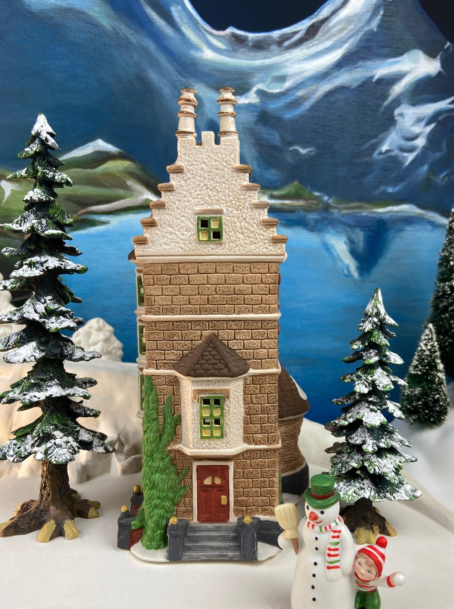 Christmas Village House by Dept 56. Illuminated Nephew Fred's Flat. Dickens Village Series.  Christmas Diorama. Holiday Celebration.