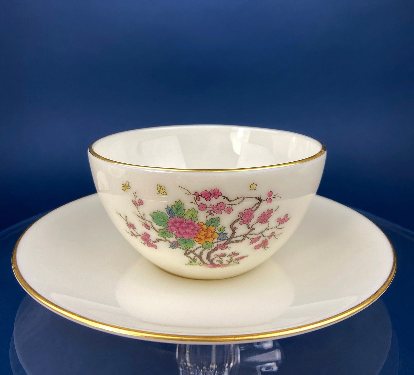 Tea Coffee Serving Set by Noritake, Elvira. 4 Porcelain Cups & Saucers, 4 Square Dessert Salad Plates. Hosting Essentials. Dining Room Decor