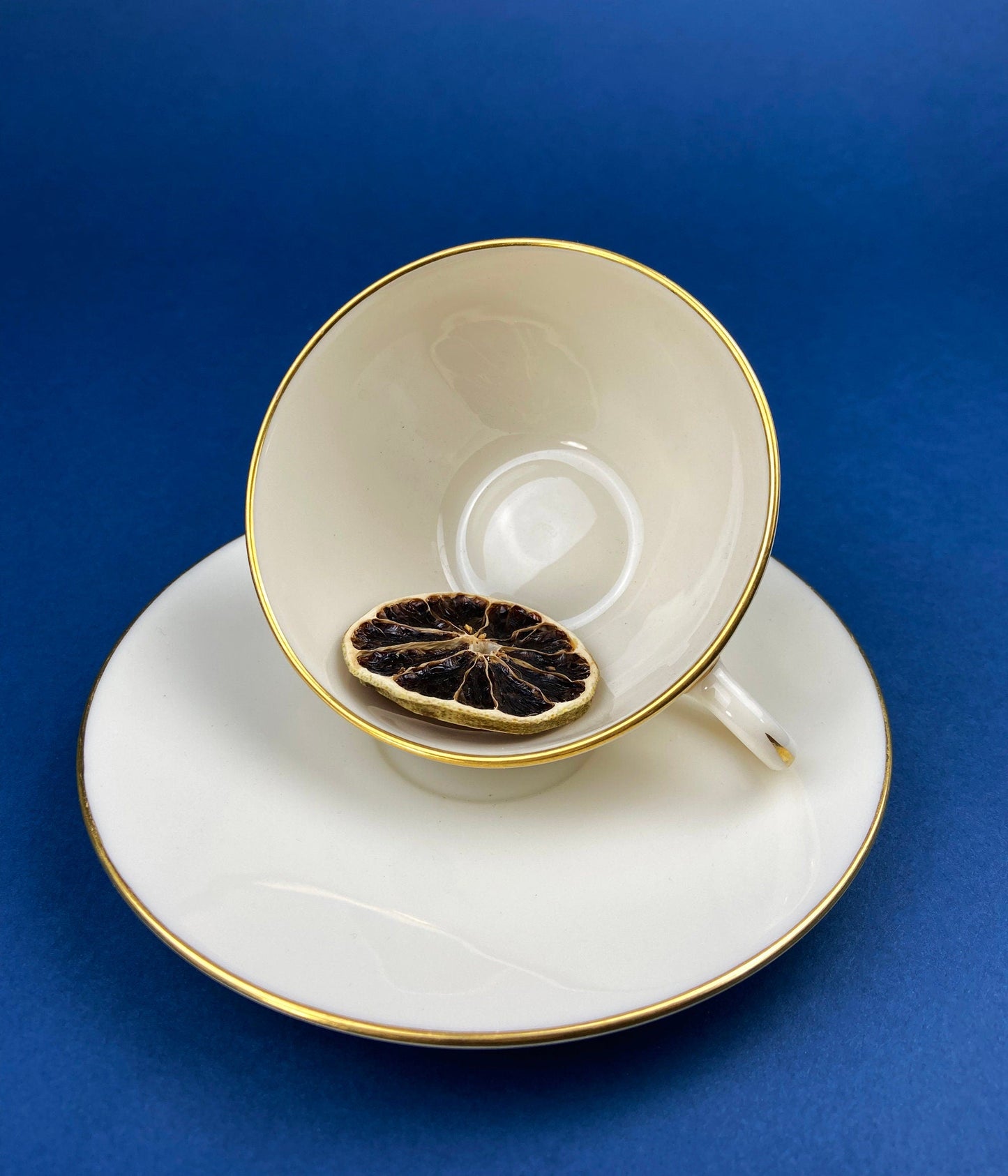 Lenox Tea Cup & Saucer. Creamy White with Gold Rim Tea or Coffee Set. Olympia by Lenox. Porcelain Made in the USA.